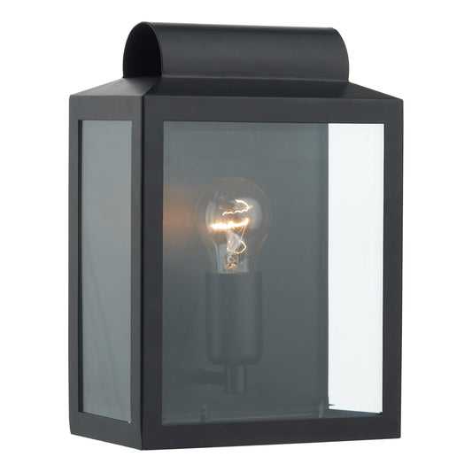 dar lighting Notary Outdoor Wall Light Black Glass IP44 NOT2122