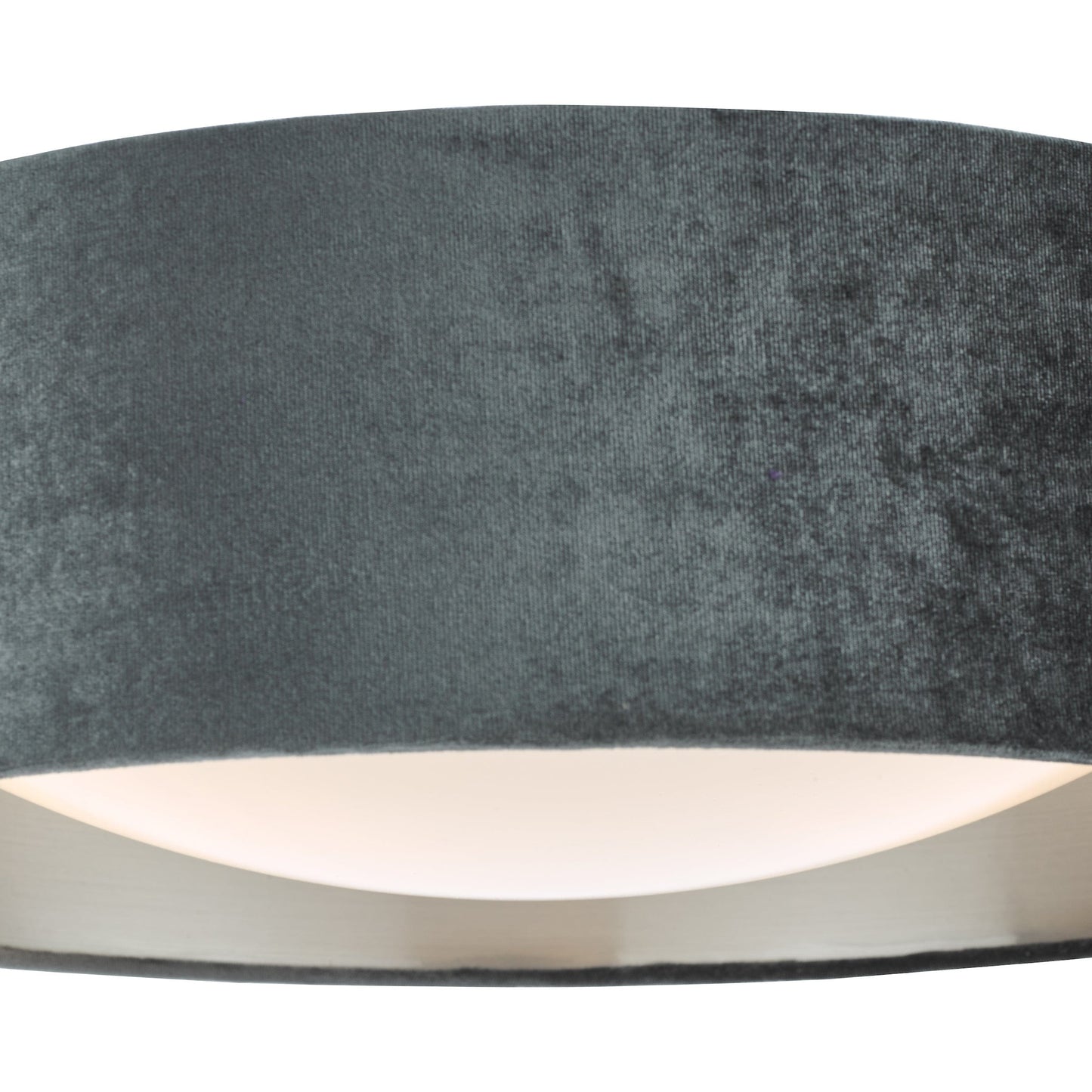 dar lighting Nysa 2 Light Flush Velvet Dark Grey Shade 40cm NYS5061