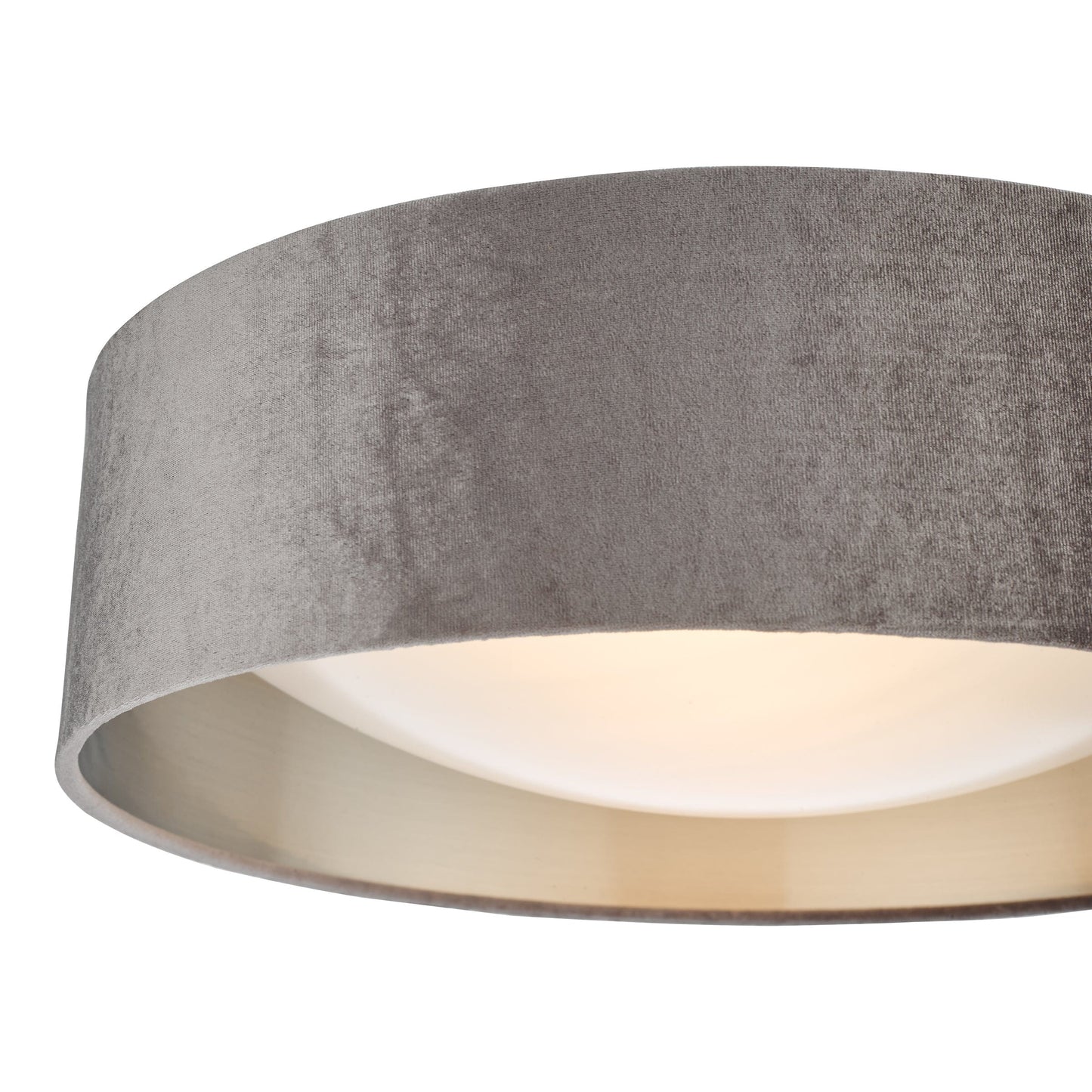 dar lighting Nysa 2 Light Flush Velvet Mink Shade 40cm NYS5037