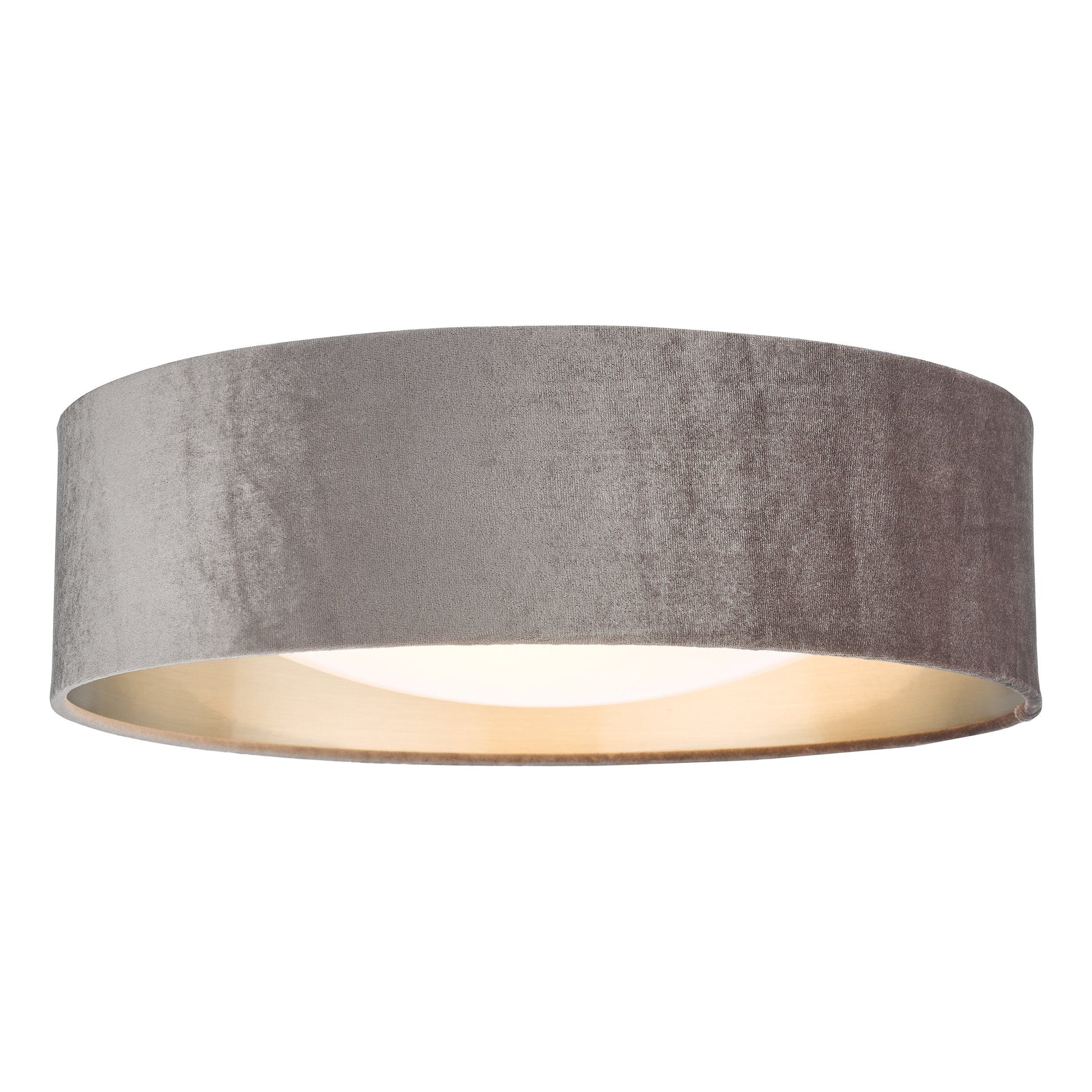 dar lighting Nysa 2 Light Flush Velvet Mink Shade 40cm NYS5037