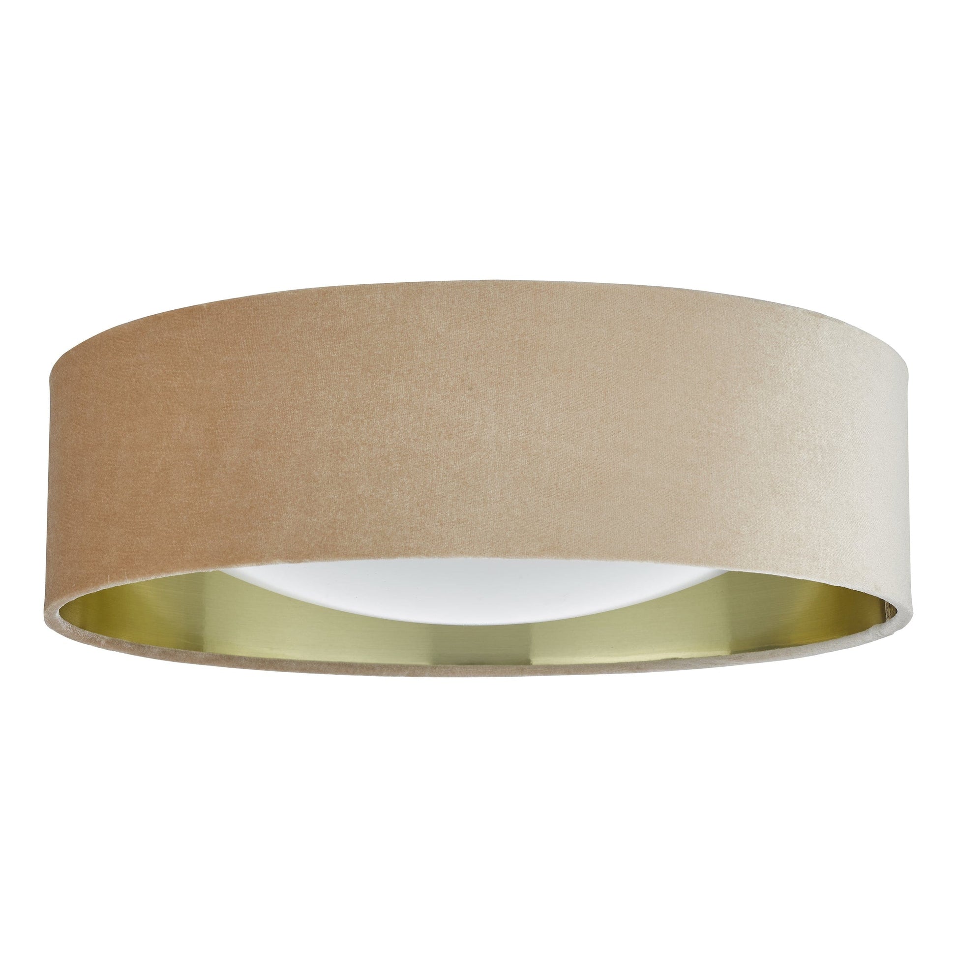 dar lighting Nysa 2 Light Flush Velvet Taupe Shade 40cm NYS5001