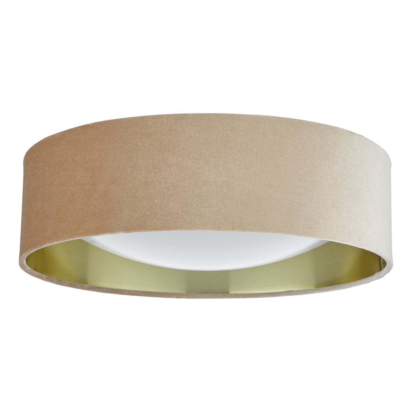 dar lighting Nysa 2 Light Flush Velvet Taupe Shade 40cm NYS5001