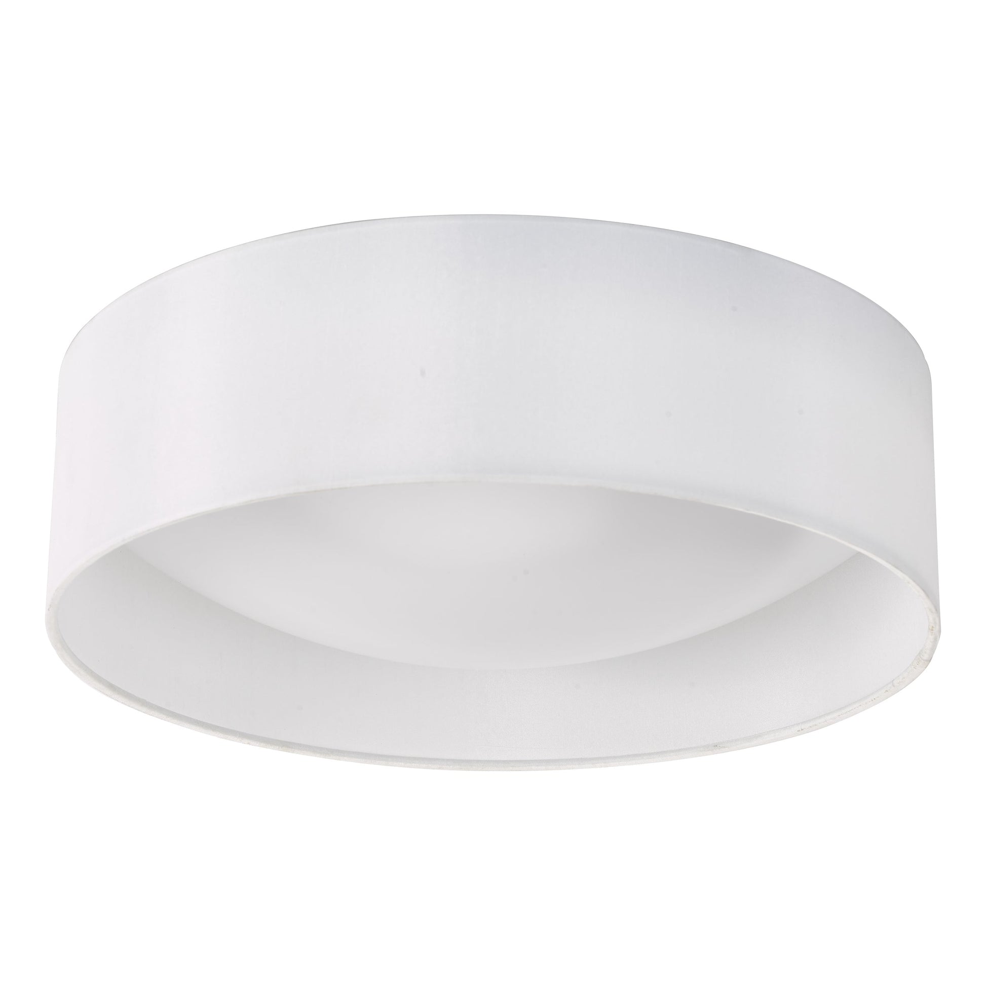 dar lighting Nysa 2 Light Flush White Faux Silk 40cm NYS502