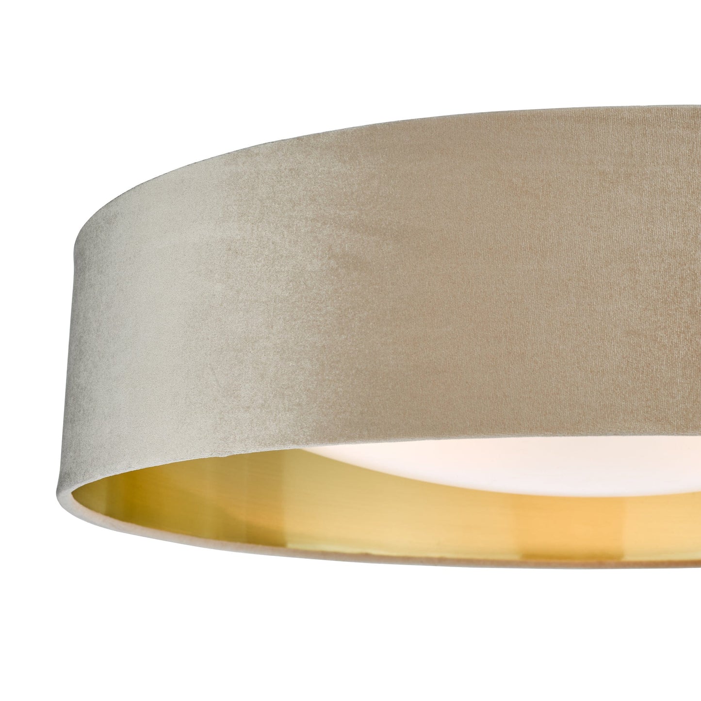 dar lighting Nysa 3 Light Flush Velvet Taupe Shade 60cm NYS4801