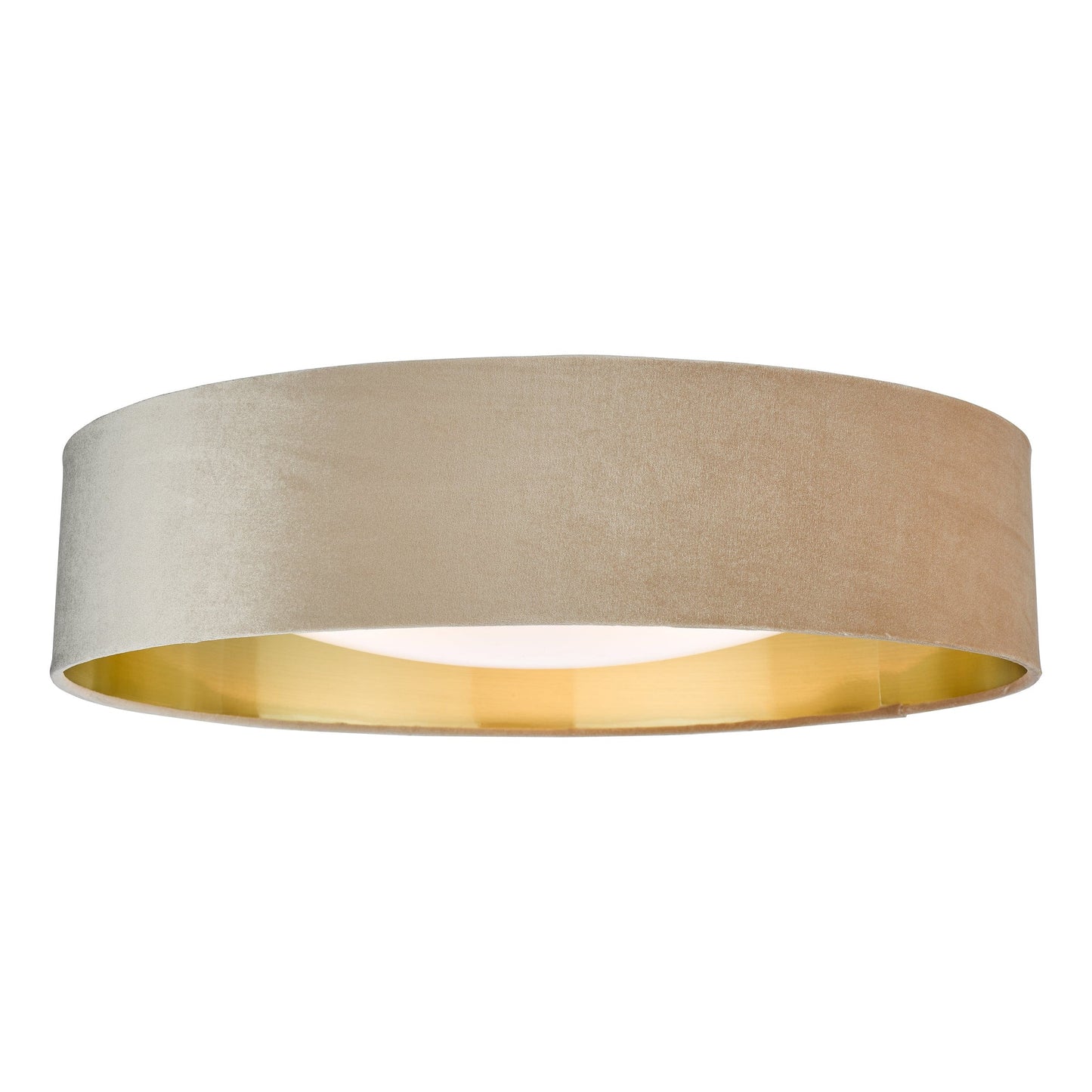 dar lighting Nysa 3 Light Flush Velvet Taupe Shade 60cm NYS4801