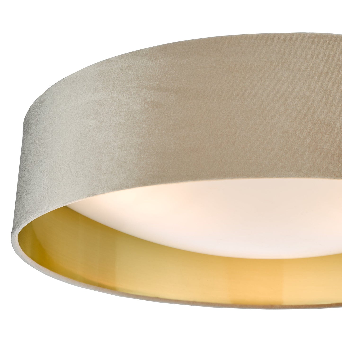 dar lighting Nysa 3 Light Flush Velvet Taupe Shade 60cm NYS4801