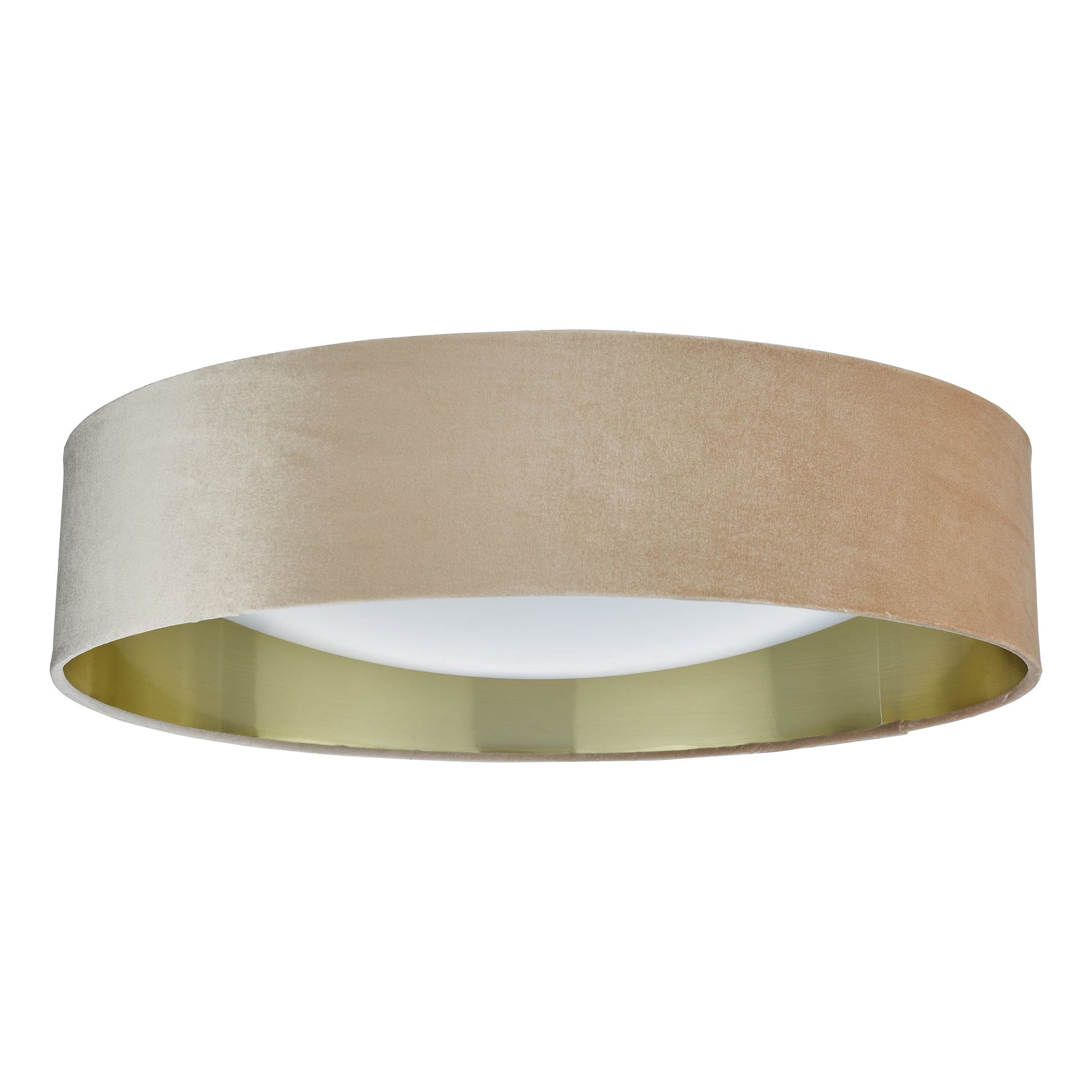 dar lighting Nysa 3 Light Flush Velvet Taupe Shade 60cm NYS4801