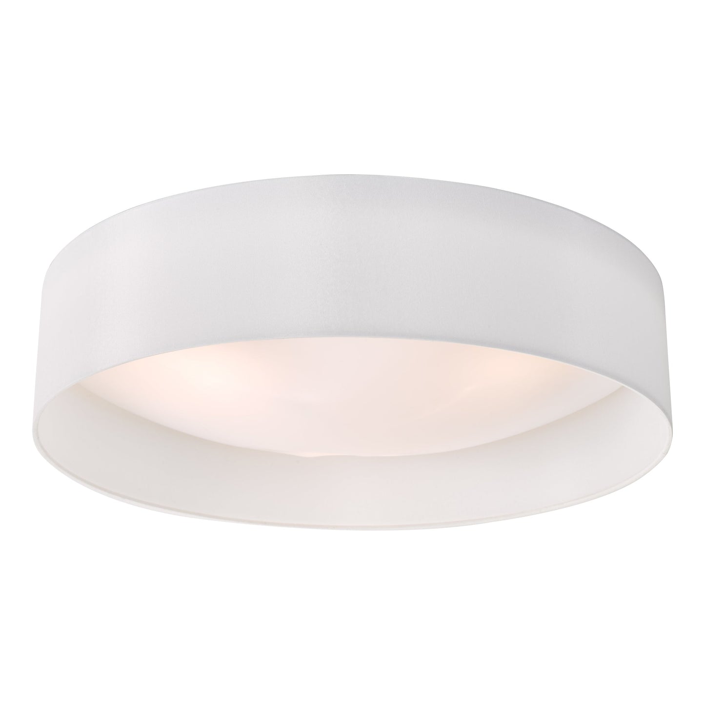 dar lighting Nysa 3 Light Flush White Faux Silk 60cm NYS482