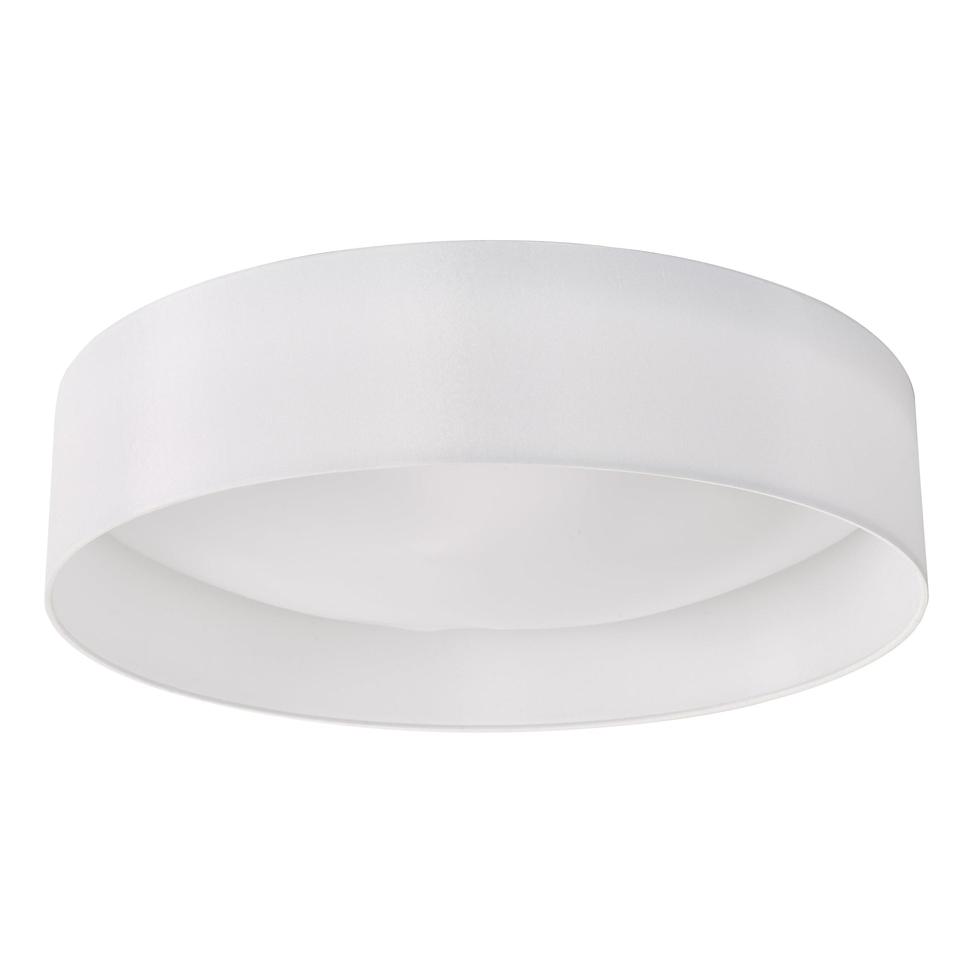 dar lighting Nysa 3 Light Flush White Faux Silk 60cm NYS482