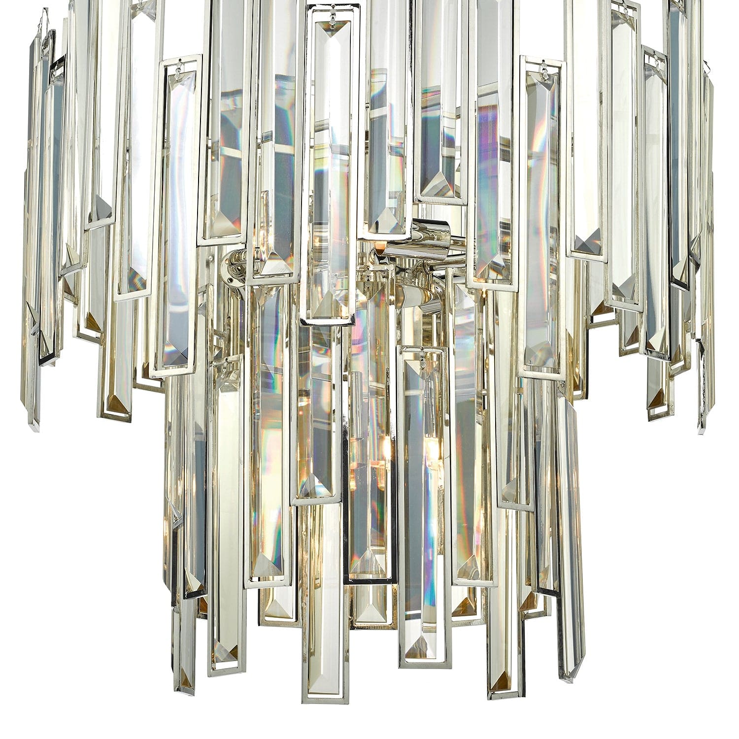 dar lighting Odile 6 Light Pendant Champagne Crystal Polished Nickel Frame ODI0620
