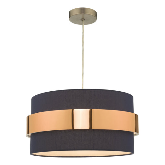 dar lighting Oki Easy Fit Navy Blue Shade with Copper Band OKI6523