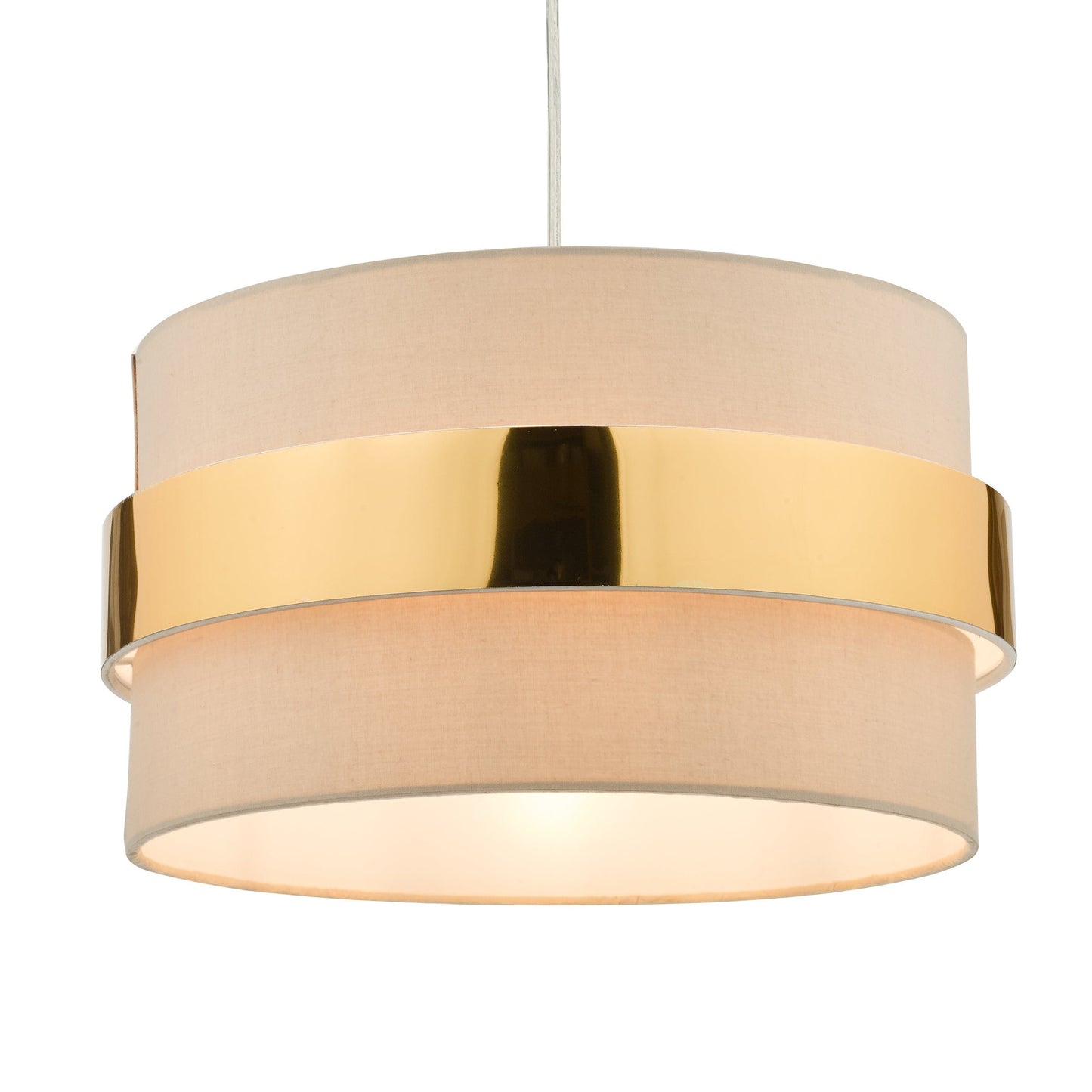 dar lighting Oki Easy Fit Shade Taupe With Gold Band OKI6529