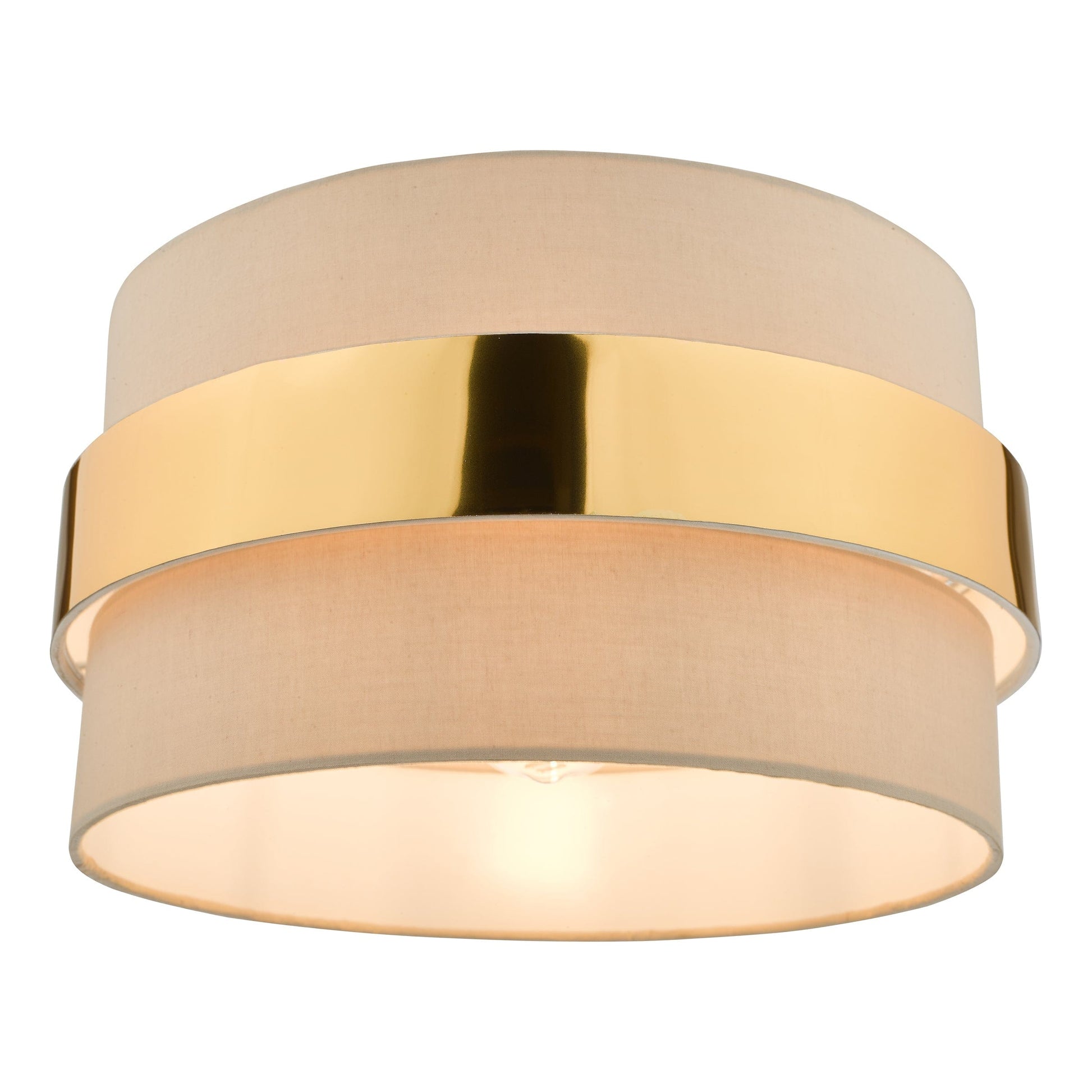 dar lighting Oki Easy Fit Shade Taupe With Gold Band OKI6529