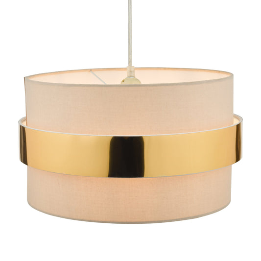 dar lighting Oki Easy Fit Shade Taupe With Gold Band OKI6529