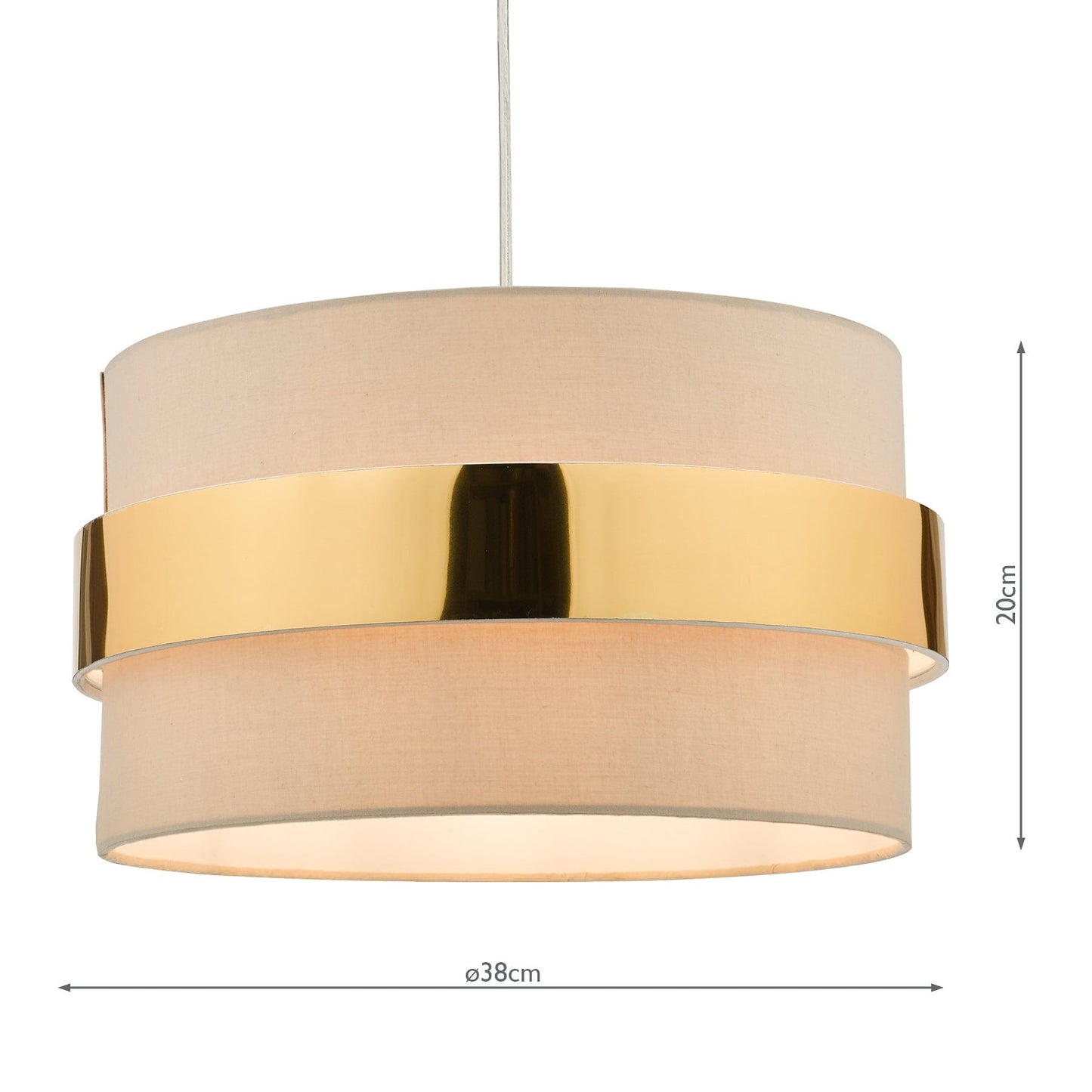 dar lighting Oki Easy Fit Shade Taupe With Gold Band OKI6529