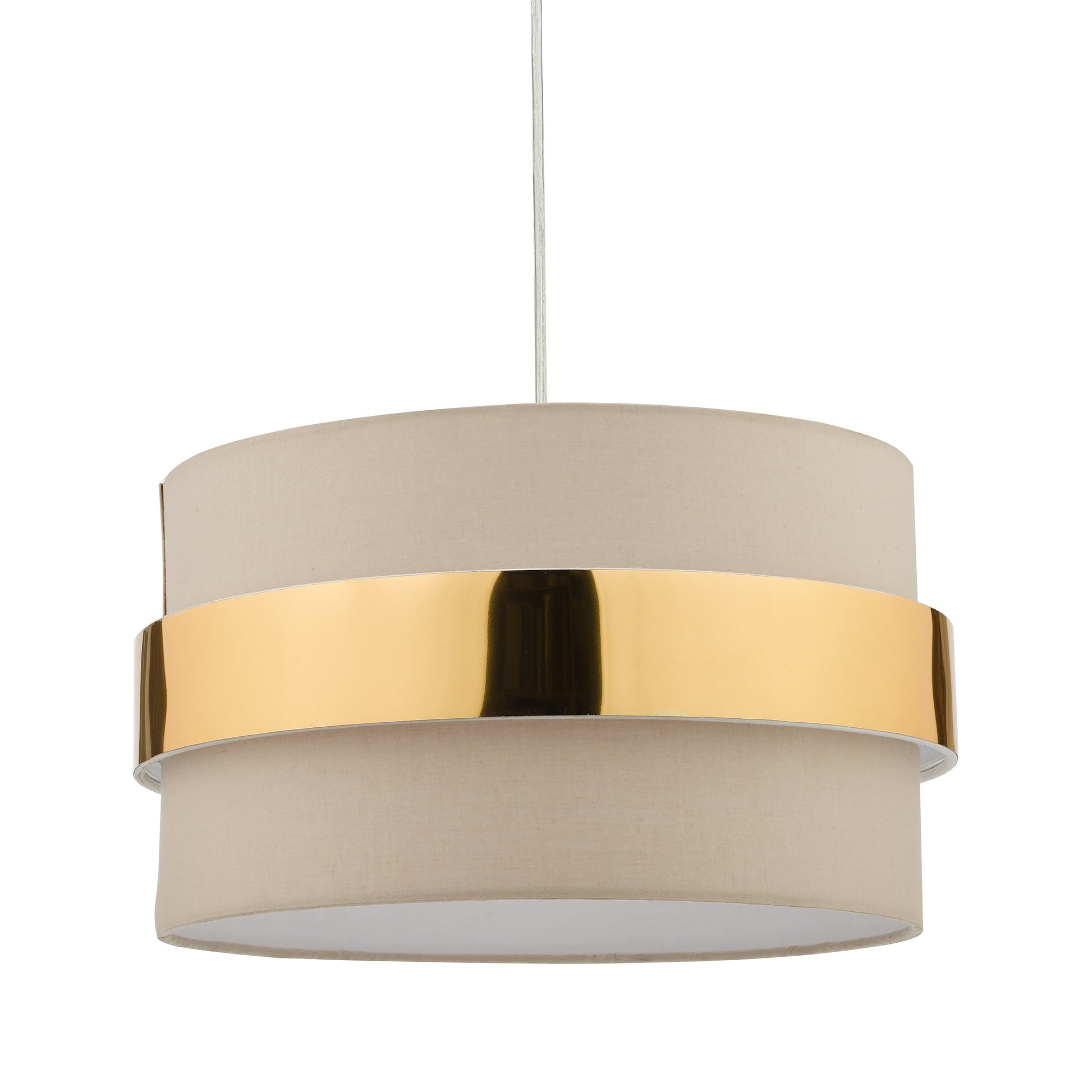 dar lighting Oki Easy Fit Shade Taupe With Gold Band OKI6529