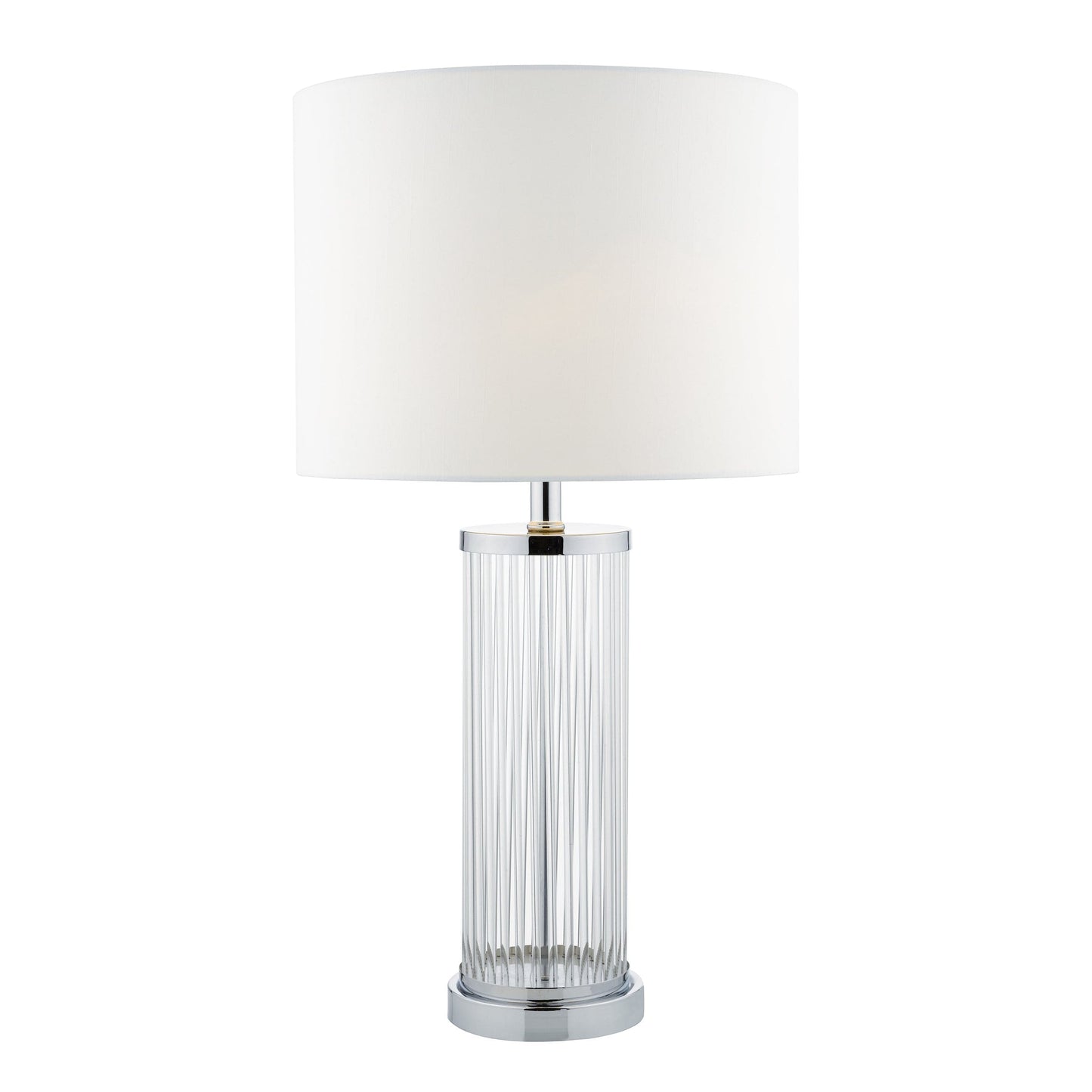 dar lighting Olalla Table Lamp Polished Chrome Clear Glass With Shade OLA4350-X