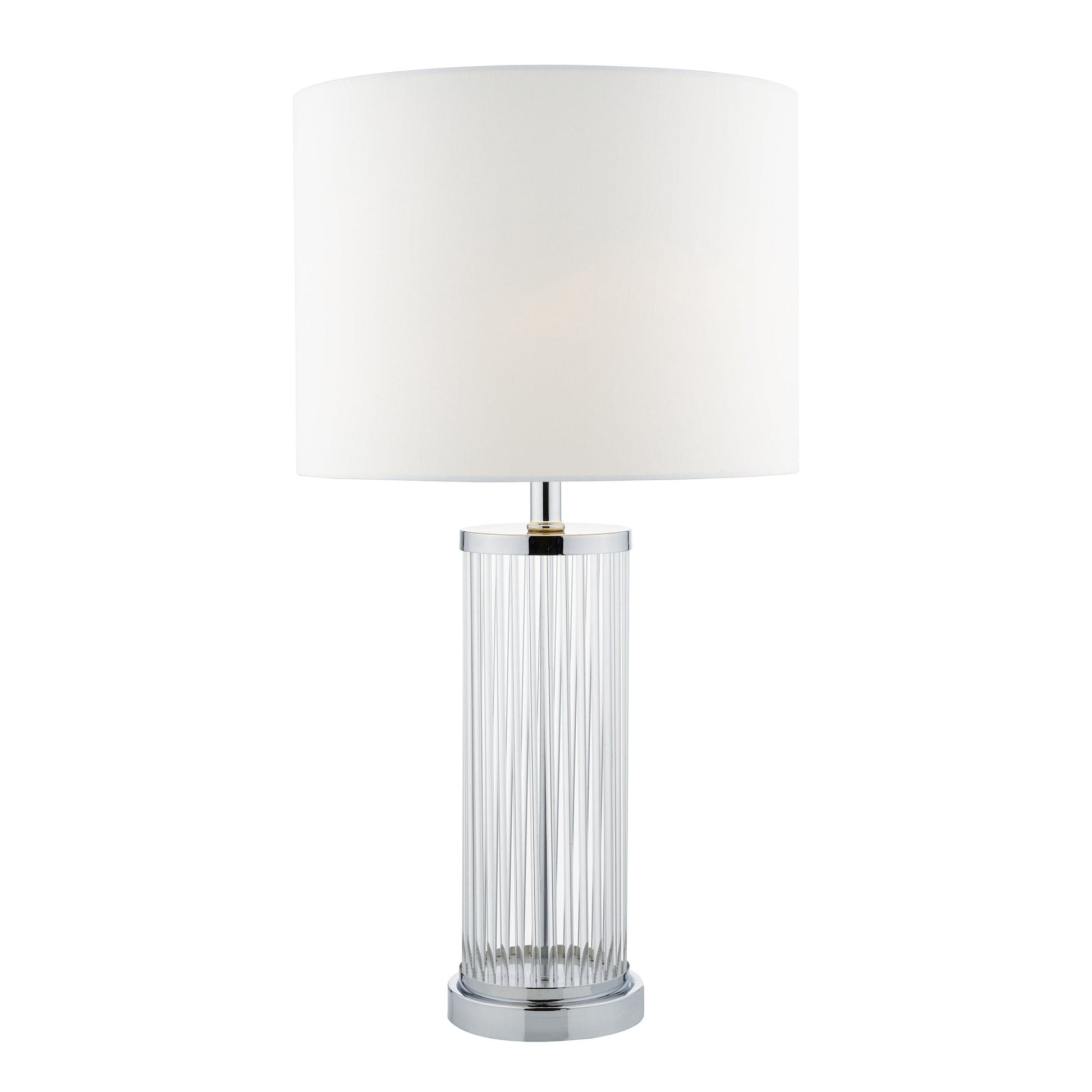 dar lighting Olalla Table Lamp Polished Chrome Clear Glass With Shade OLA4350-X