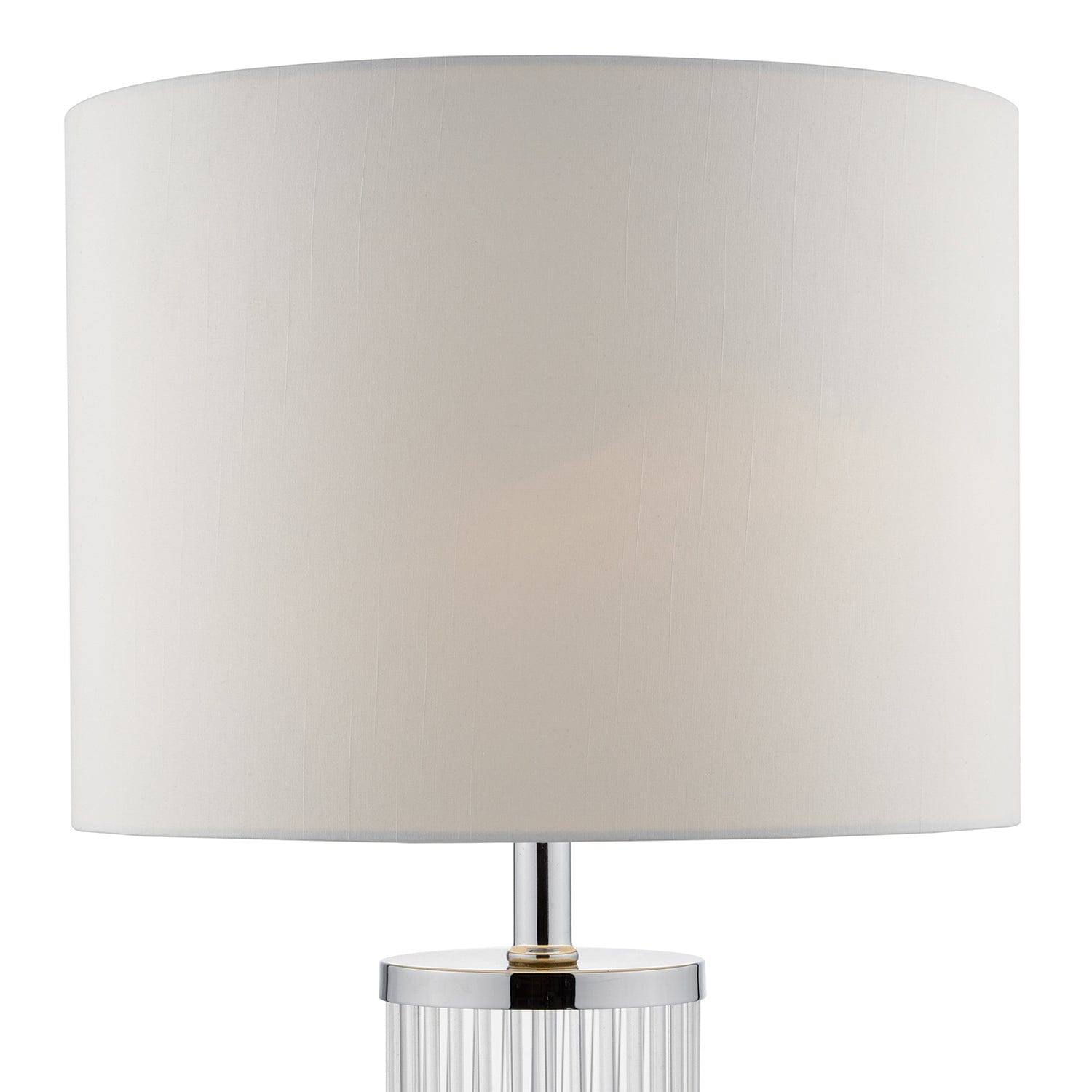dar lighting Olalla Table Lamp Polished Chrome Clear Glass With Shade OLA4350-X