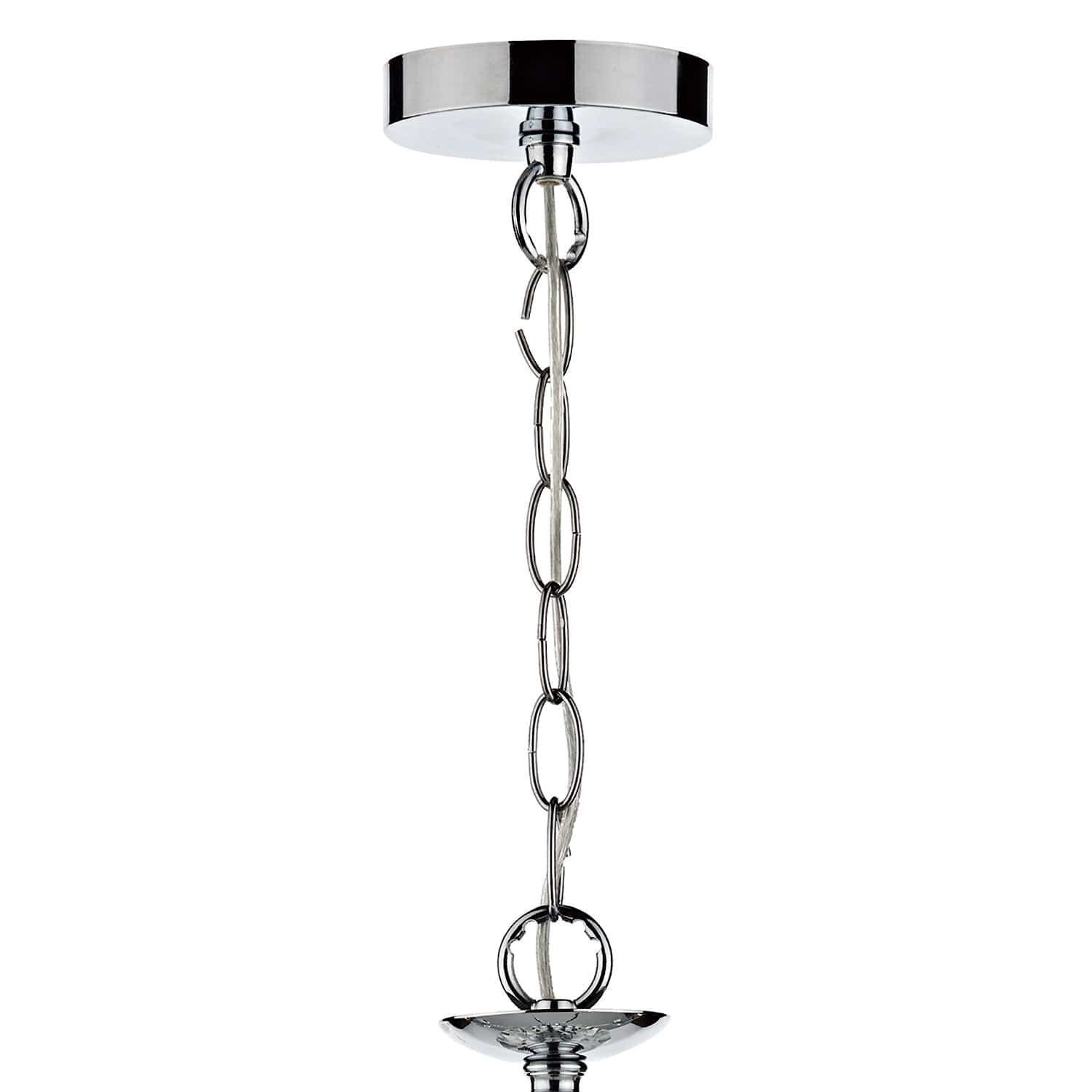 dar lighting Oleana 5 Light Pendant Polished Chrome Crystal OLE0550