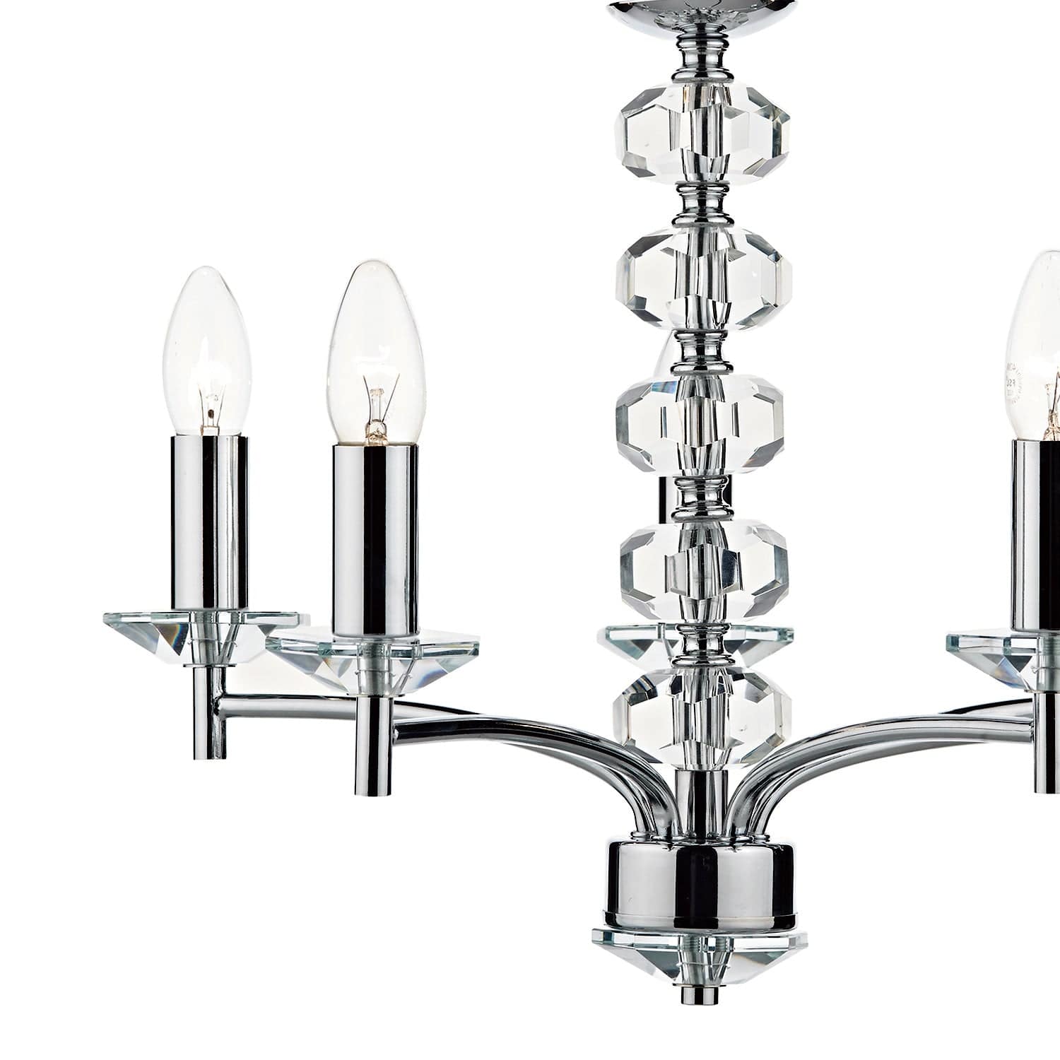 dar lighting Oleana 5 Light Pendant Polished Chrome Crystal OLE0550