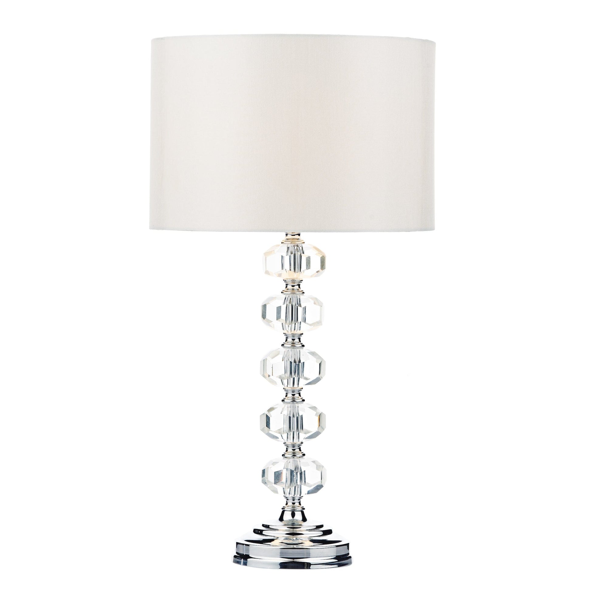 dar lighting Oleana Table Lamp Polished Chrome Crystal With Shade OLE4250