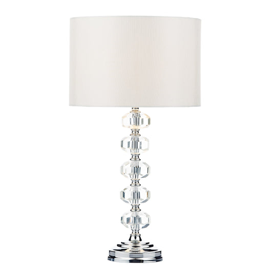 dar lighting Oleana Table Lamp Polished Chrome Crystal With Shade OLE4250