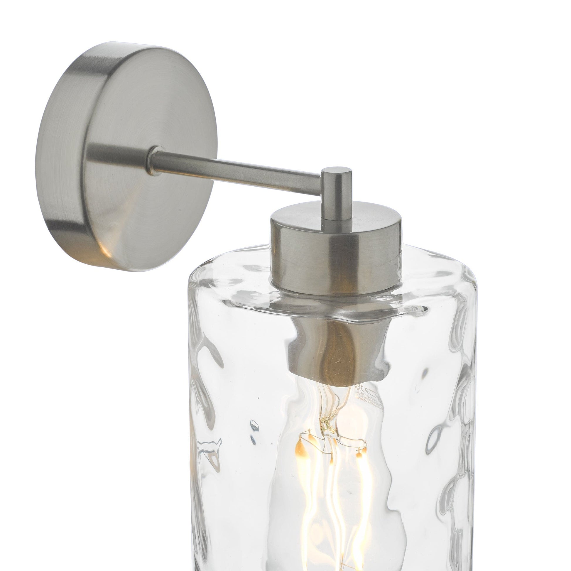 dar lighting Olsen Wall Light Satin Chrome and Glass OLS0746