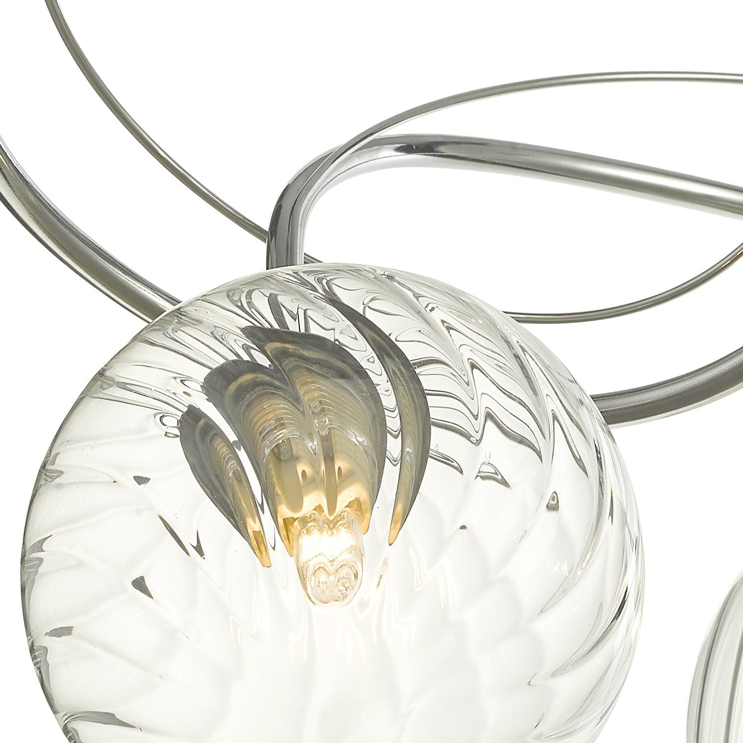 dar lighting Onawa 3 Light Semi Flush Polished Chrome With Twisted Closed Glass ONA5350-03