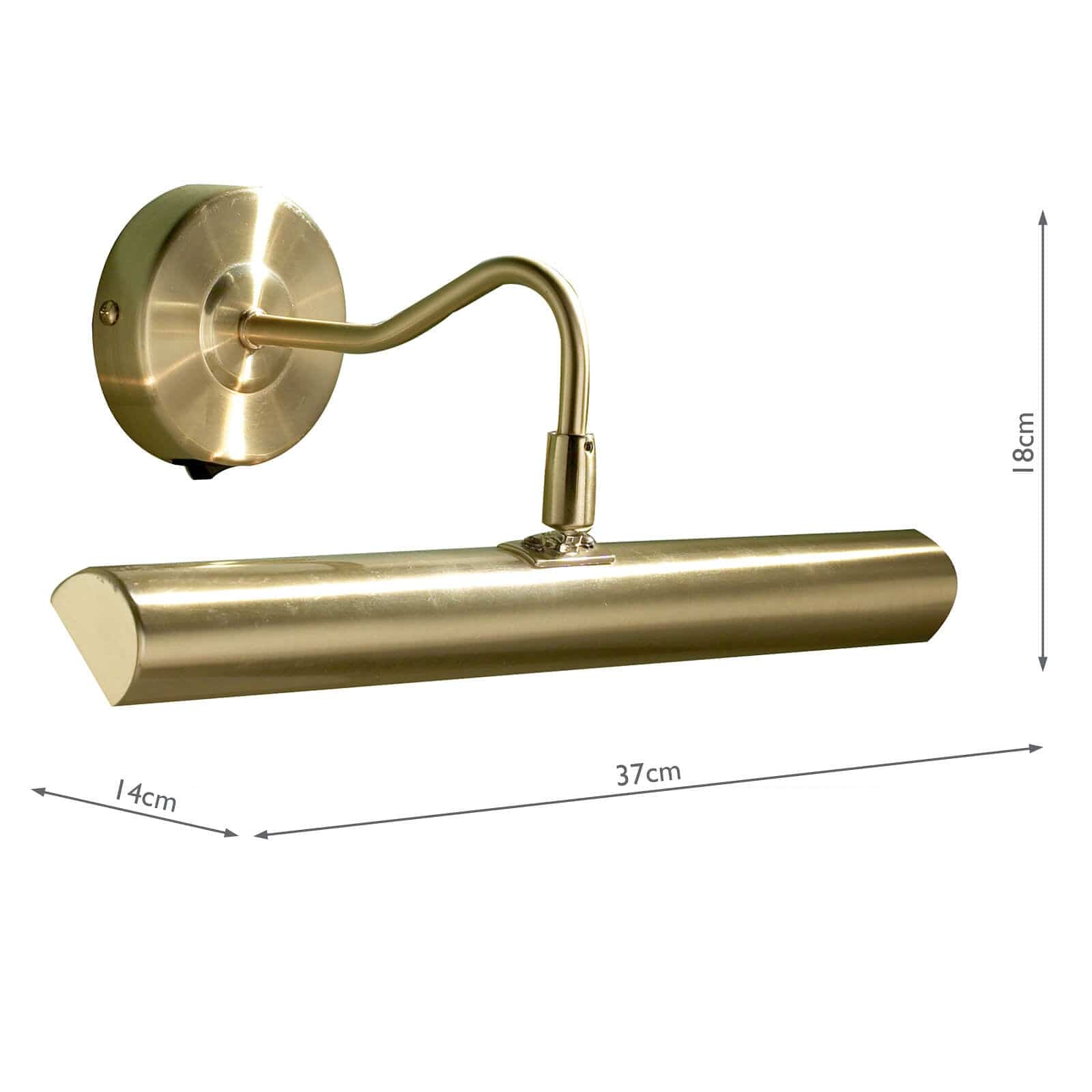 dar lighting Onedin Picture Light Satin Brass ONE6741