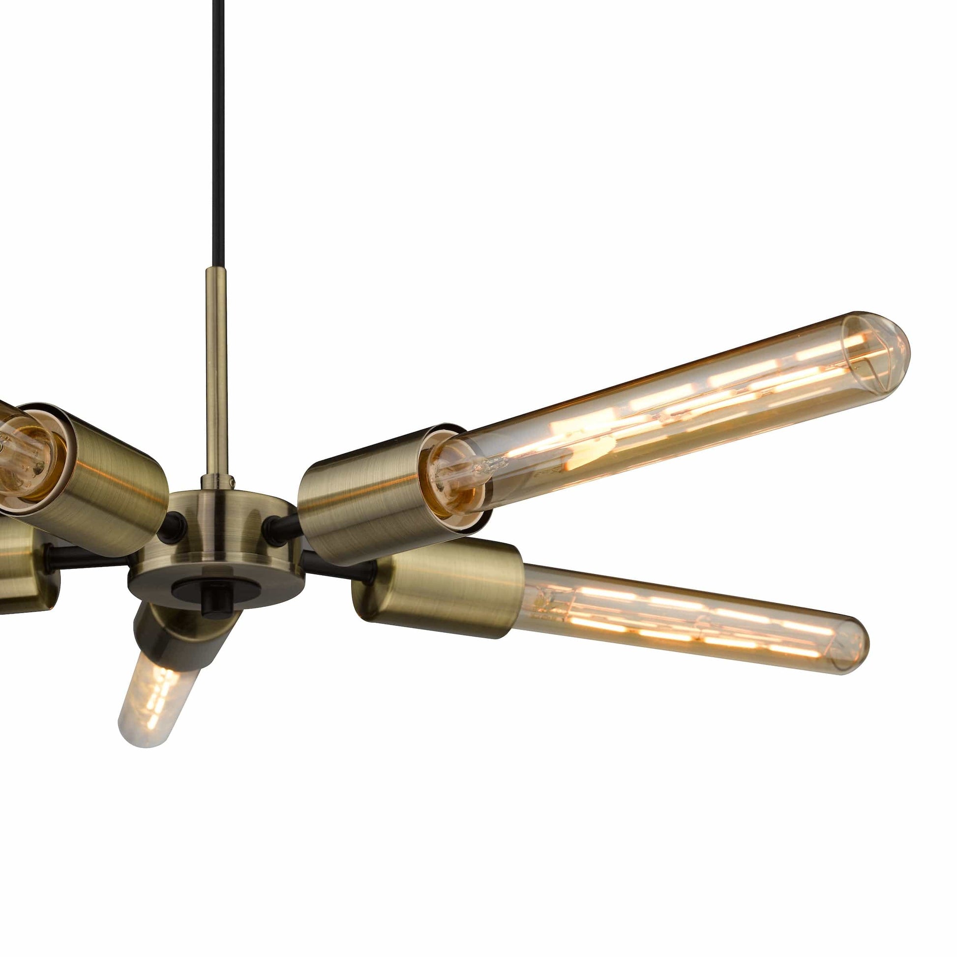 dar lighting Onika 5 Light Pendant Antique Brass Matt Black ONI0575