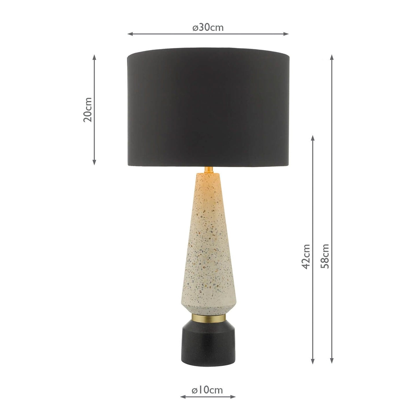 dar lighting Onora Table Lamp White & Black With Shade ONO4255