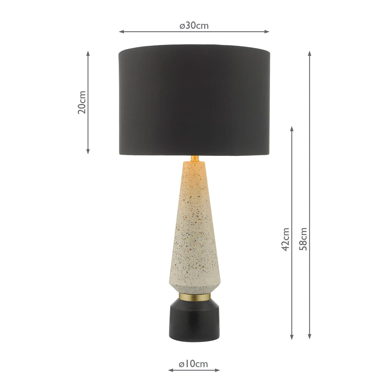 dar lighting Onora Table Lamp White & Black With Shade ONO4255