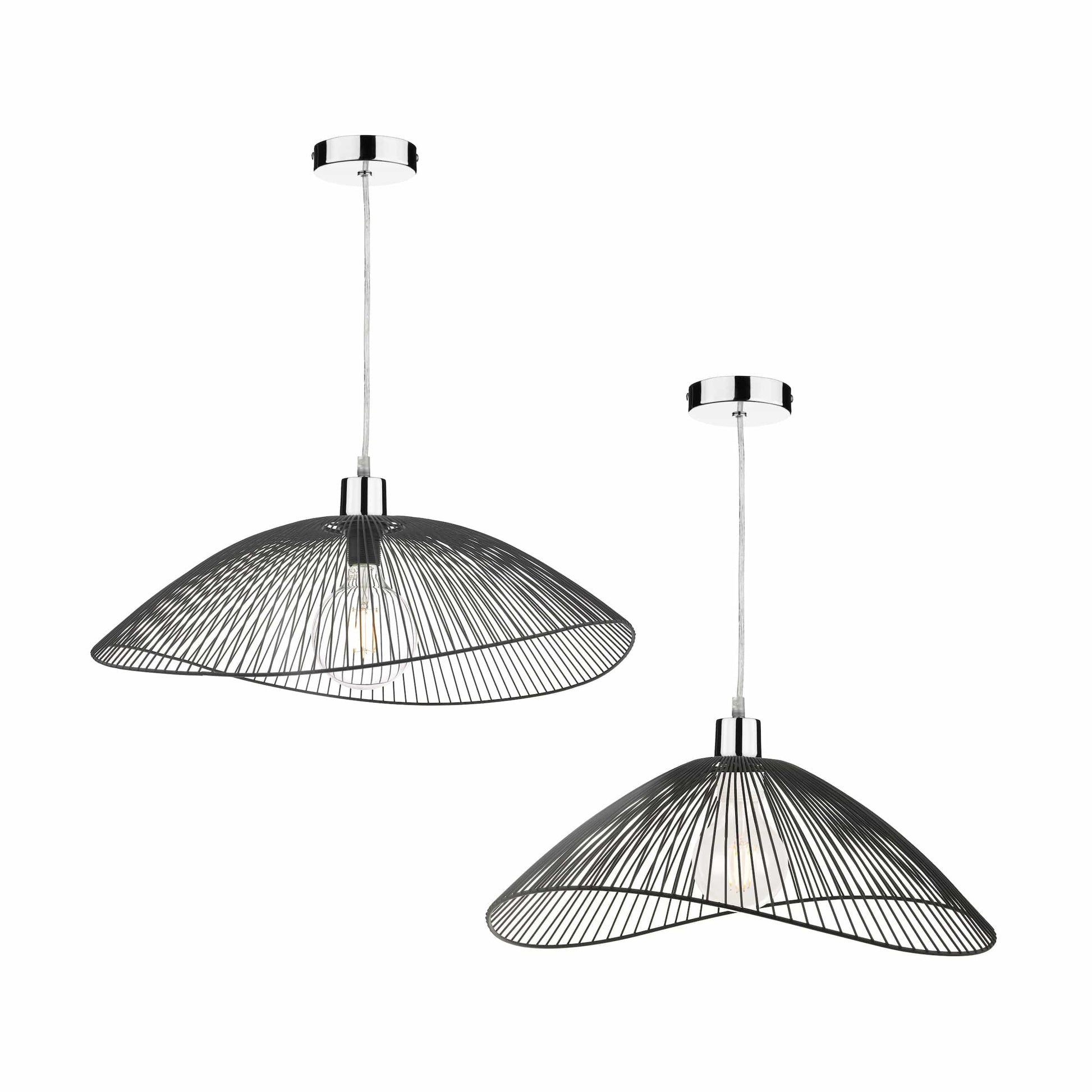 dar lighting Onza Wire Easy Fit Pendant Shades Black (Twin Pack) ONZ1722