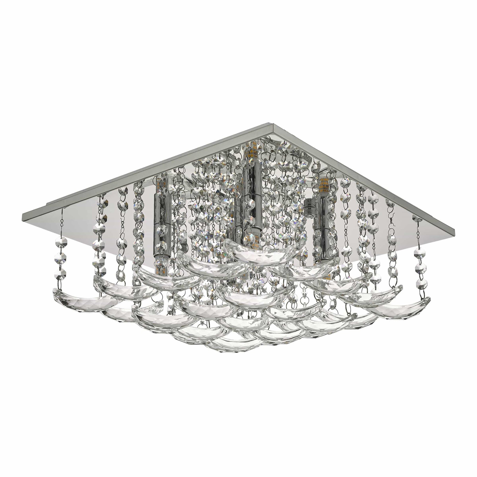 dar lighting Orella 5 Light Flush Polished Chrome & Crystal ORE5450