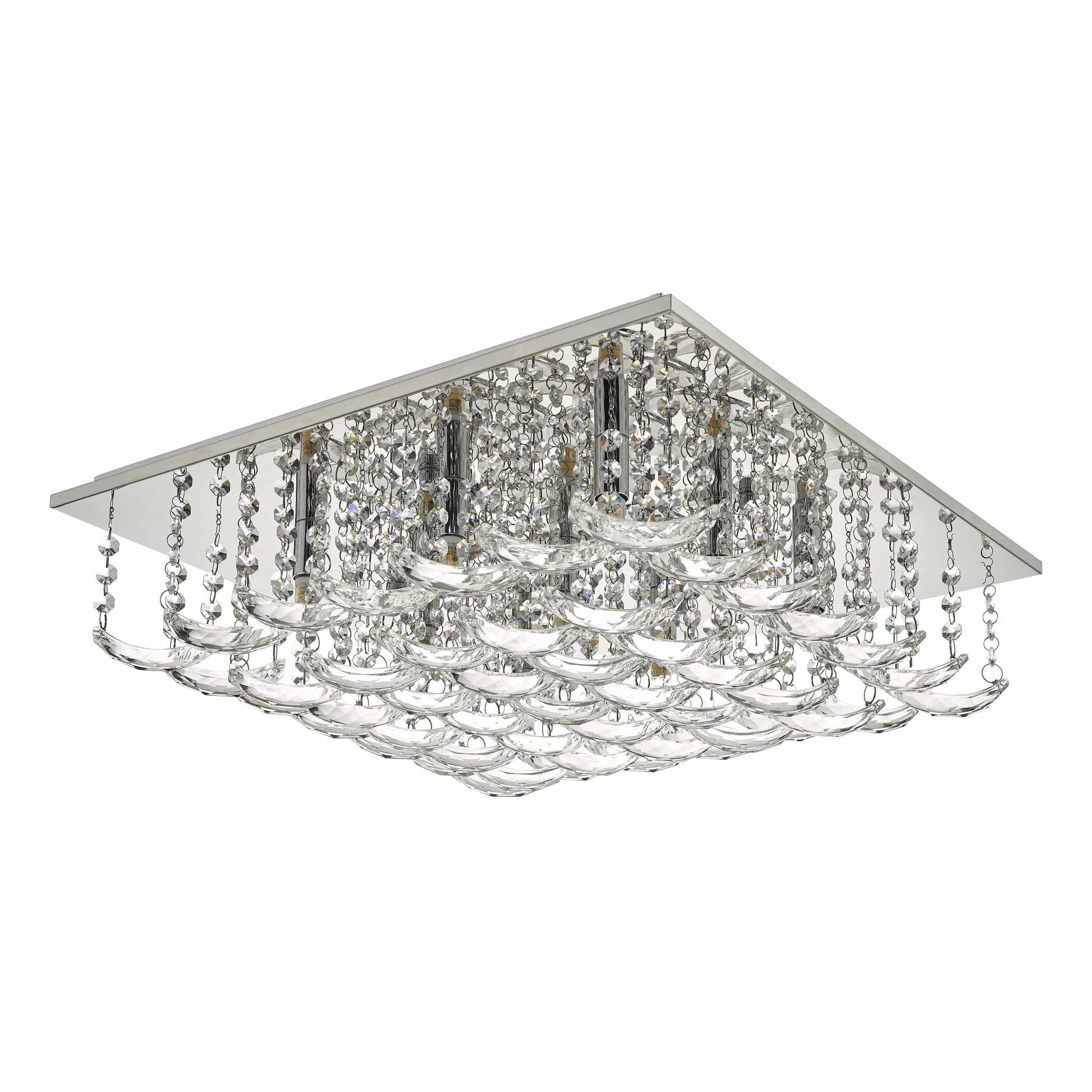 dar lighting Orella 9 Light Flush Polished Chrome & Crystal ORE1350