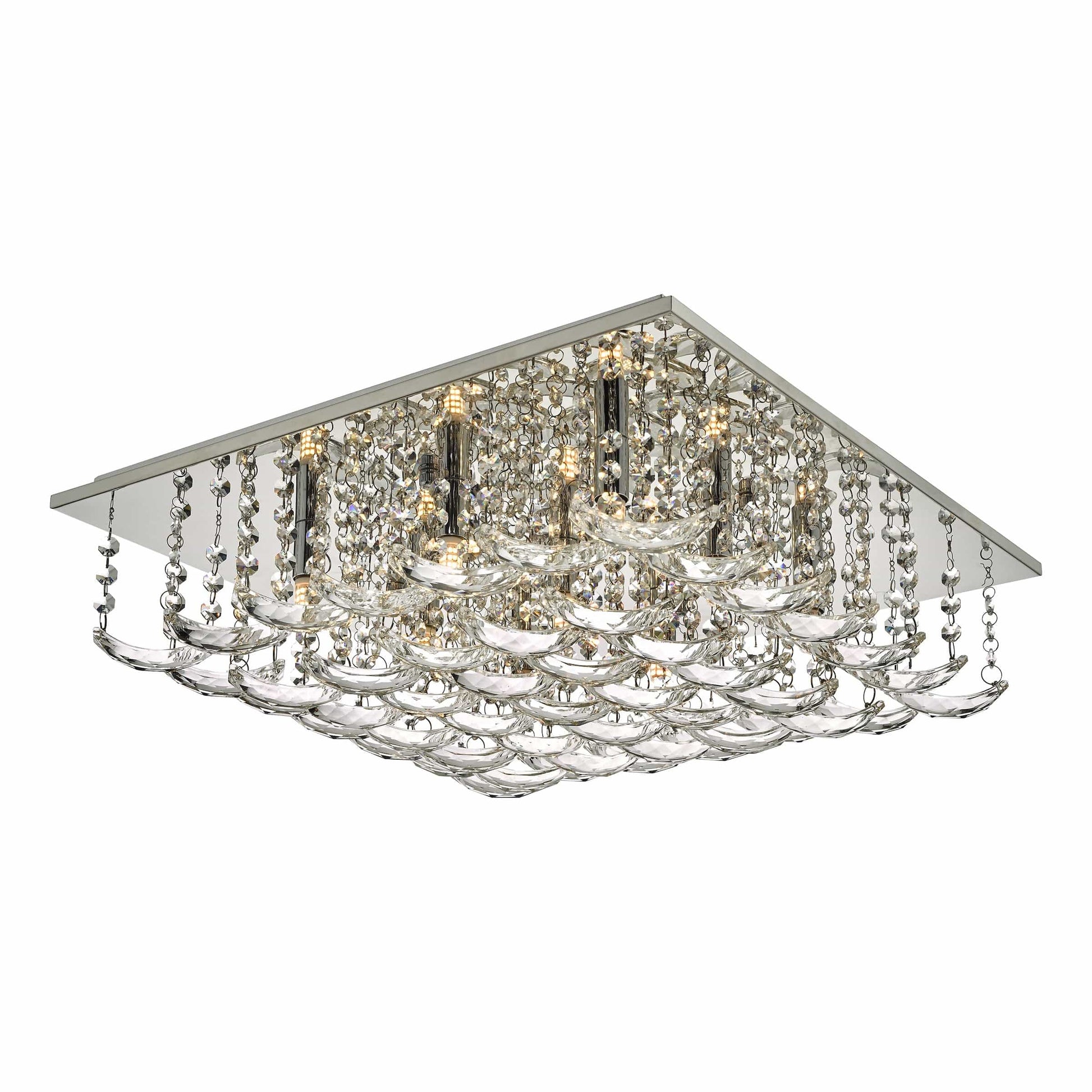 dar lighting Orella 9 Light Flush Polished Chrome & Crystal ORE1350