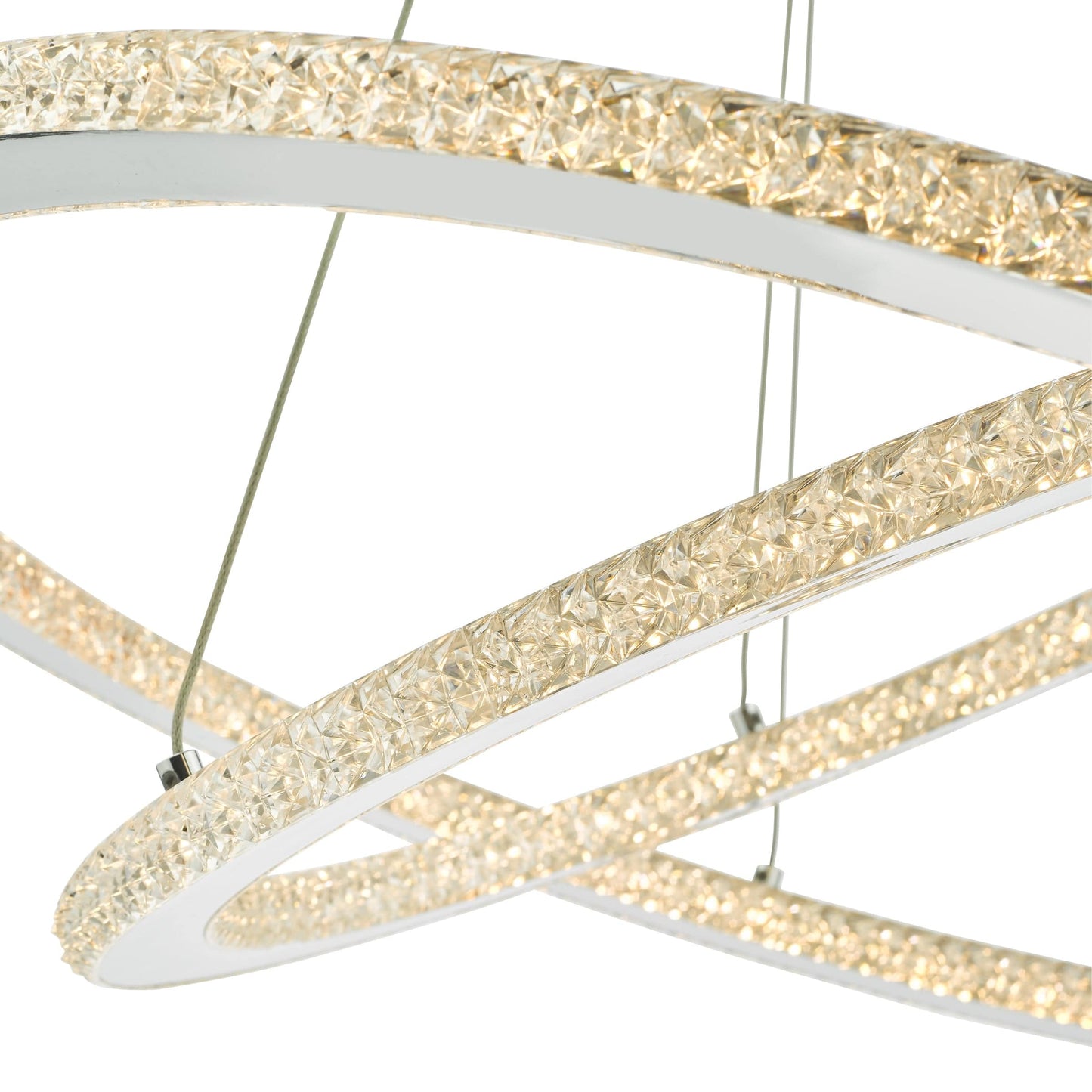 dar lighting Orion 2 Ring Pendant Polished Chrome LED ORI2550