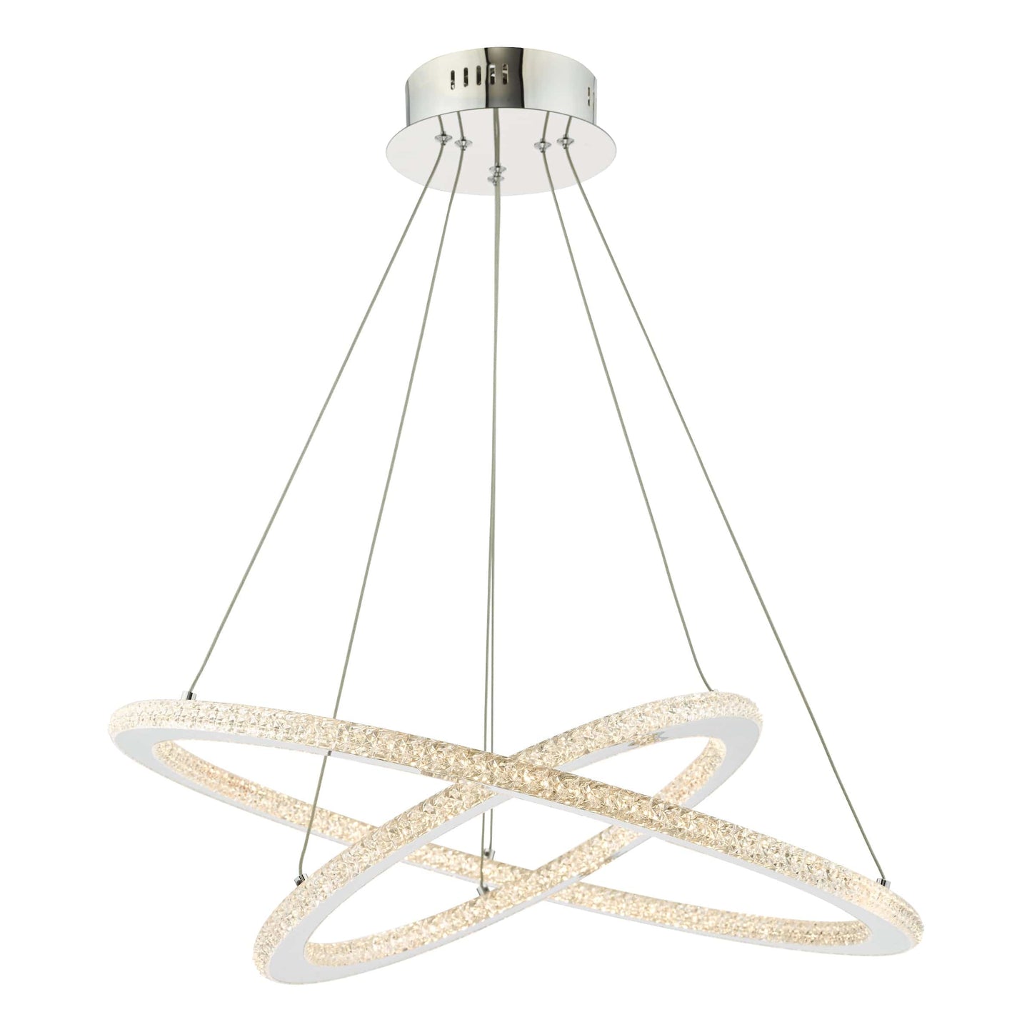 dar lighting Orion 2 Ring Pendant Polished Chrome LED ORI2550