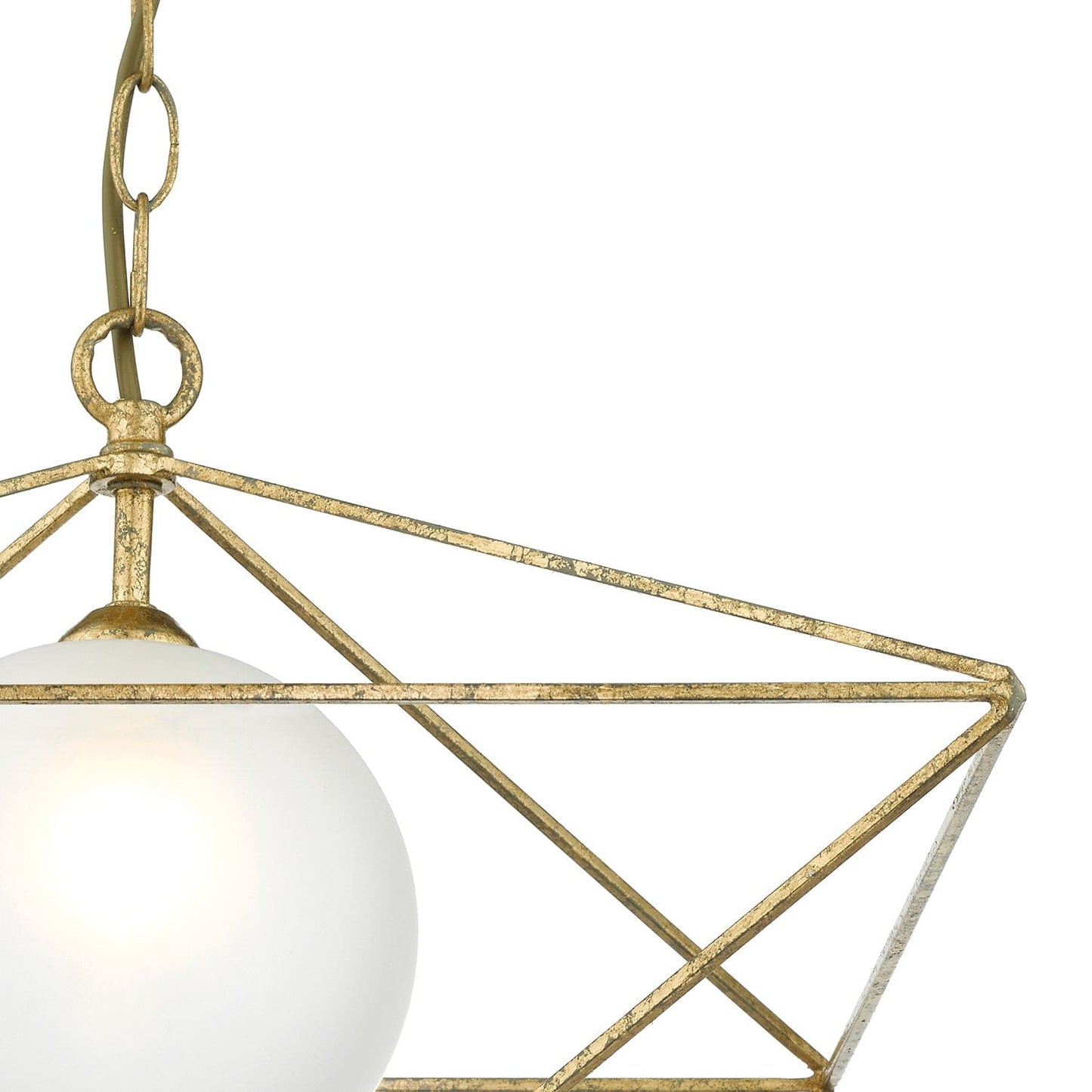 dar lighting Orsini 1 Light Pendant Antique Gold Opal Glass Shade ORS0135