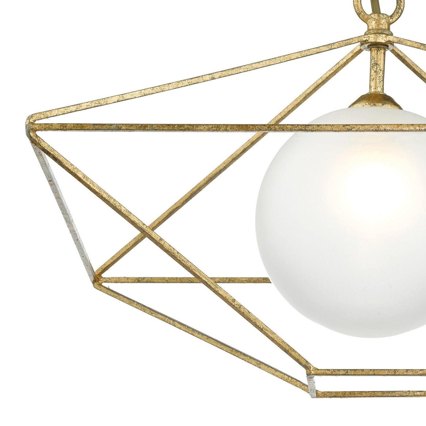 dar lighting Orsini 1 Light Pendant Antique Gold Opal Glass Shade ORS0135