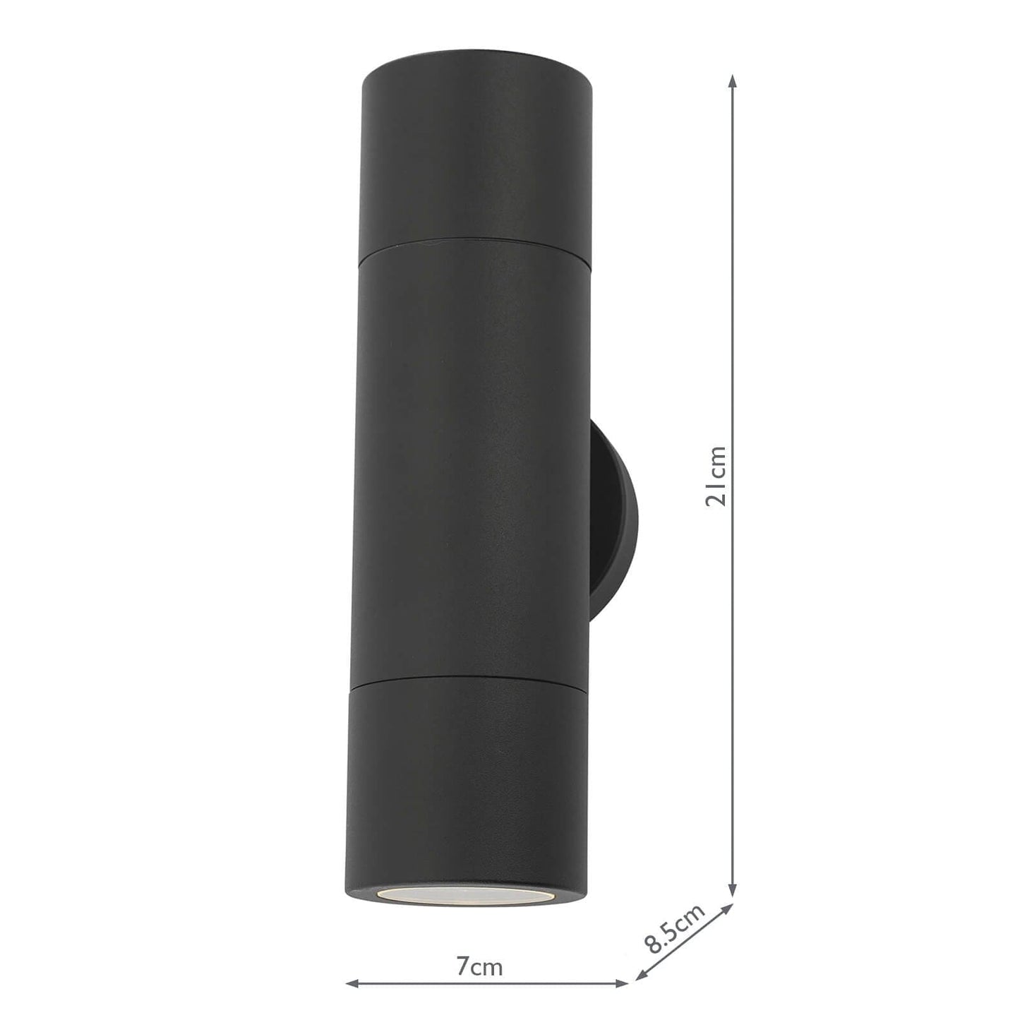 dar lighting Ortega Outdoor 2 Light Wall Light Matt Black IP65 ORT3222