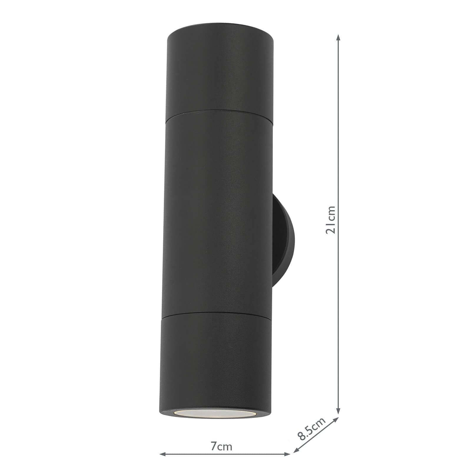 dar lighting Ortega Outdoor 2 Light Wall Light Matt Black IP65 ORT3222