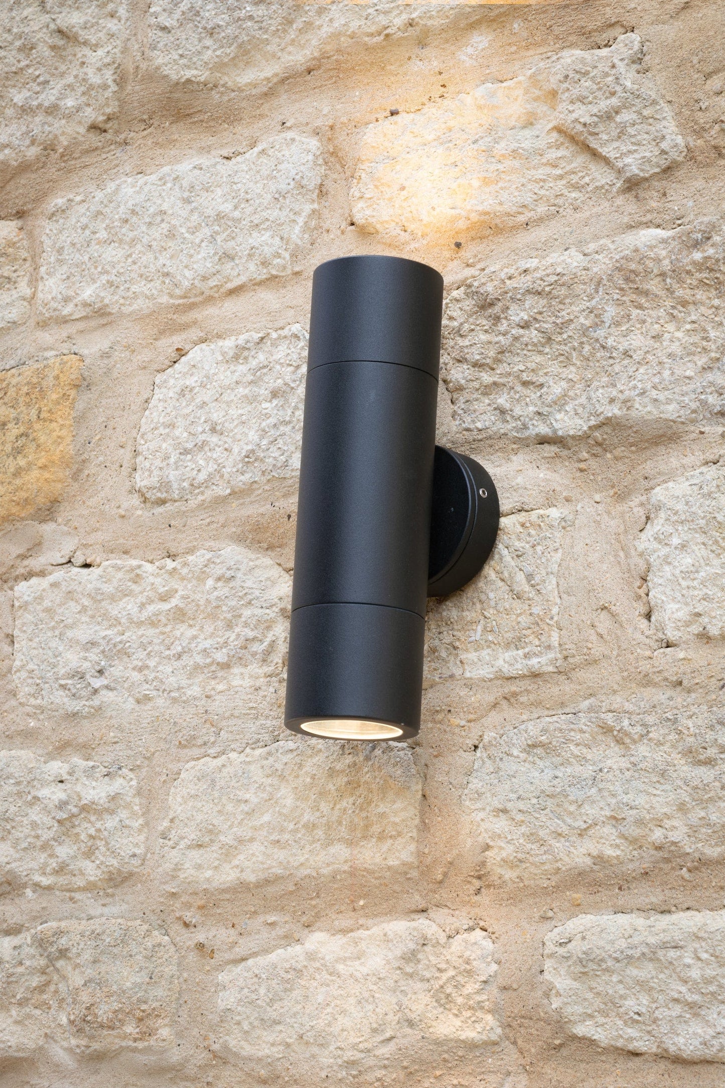 dar lighting Ortega Outdoor 2 Light Wall Light Matt Black IP65 ORT3222