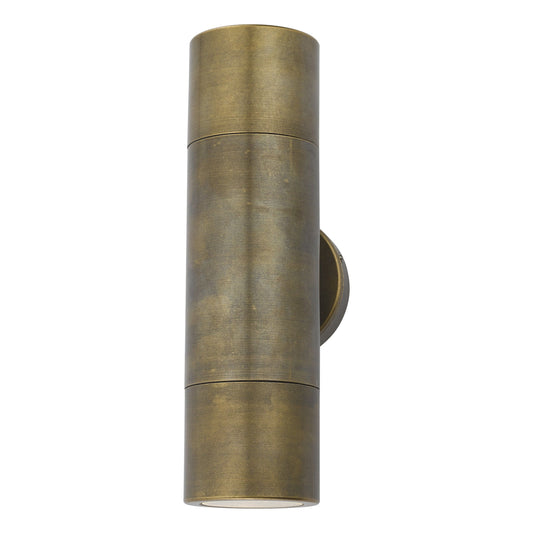 dar lighting Ortega Outdoor 2 Light Wall Light Natural Brass IP65 ORT3275