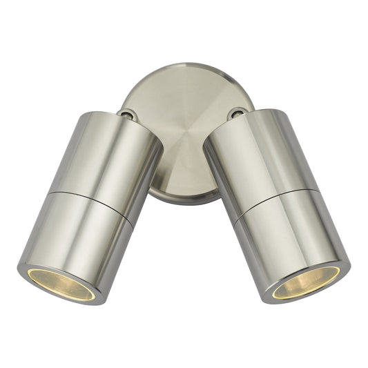 dar lighting Ortega Outdoor 2 Light Wall Spotlight Aluminium IP65 ORT0968