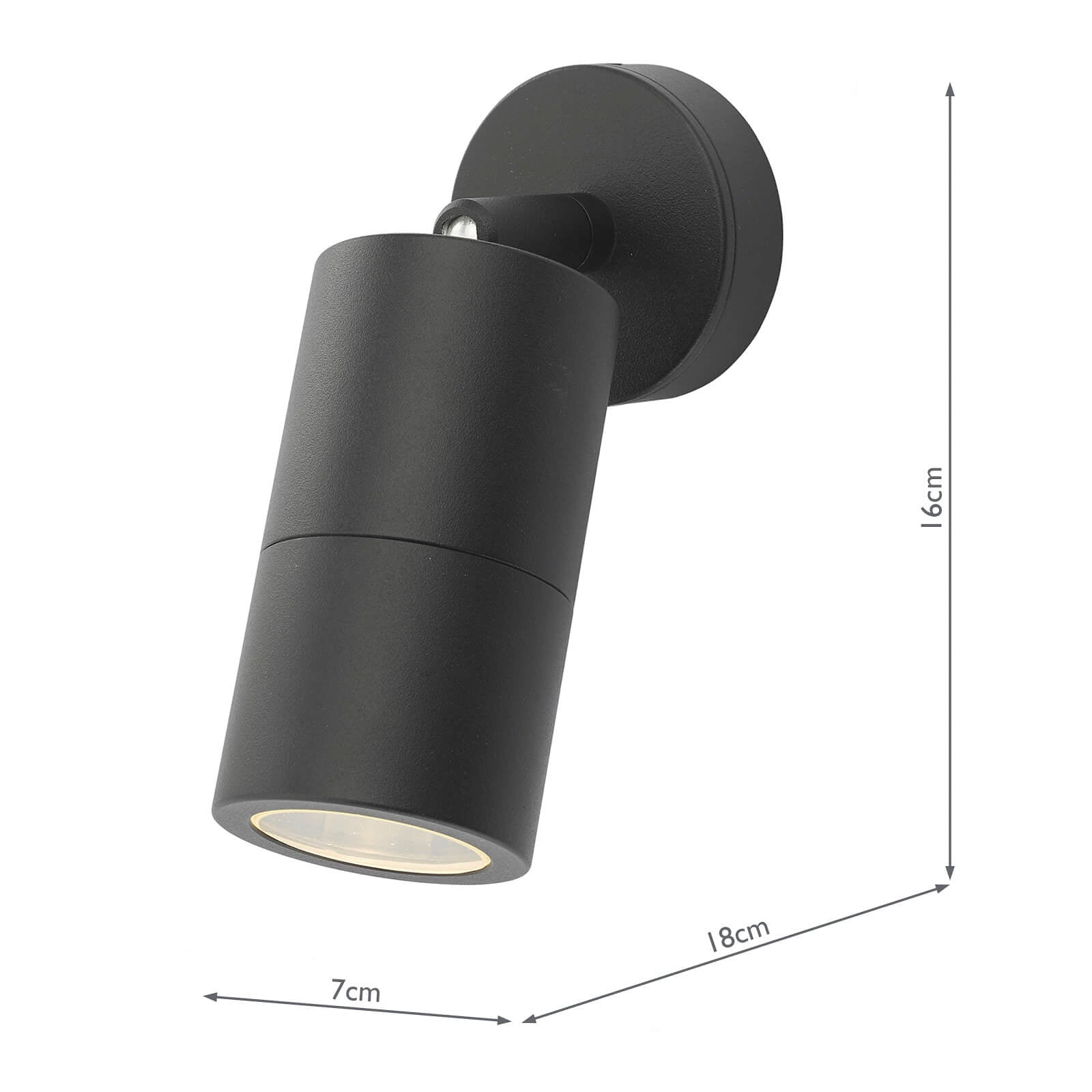 dar lighting Ortega Outdoor Single Spotlight Matt Black IP65 ORT0722
