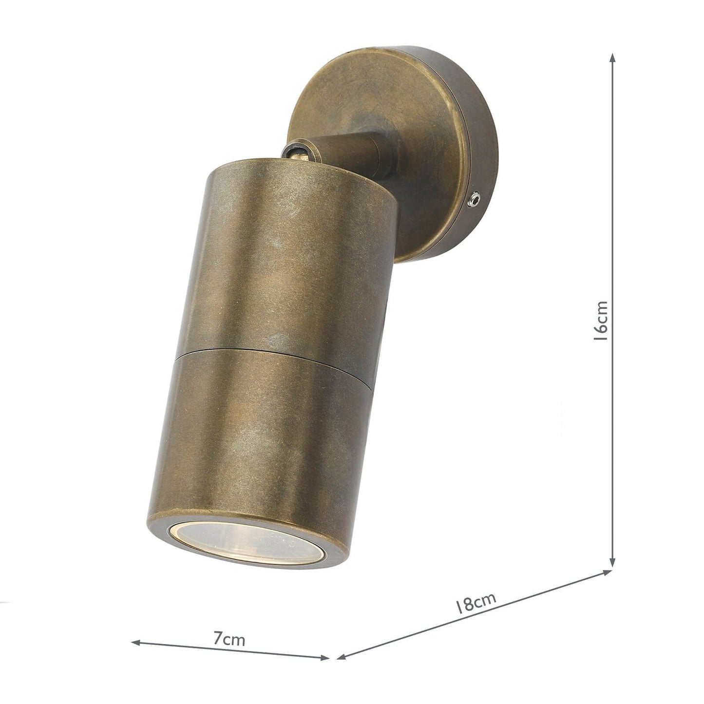 dar lighting Ortega Outdoor Single Spotlight Natural Brass IP65 ORT0775