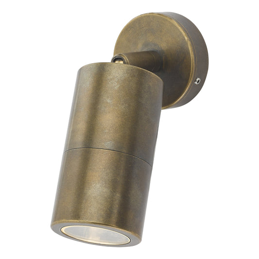 dar lighting Ortega Outdoor Single Spotlight Natural Brass IP65 ORT0775