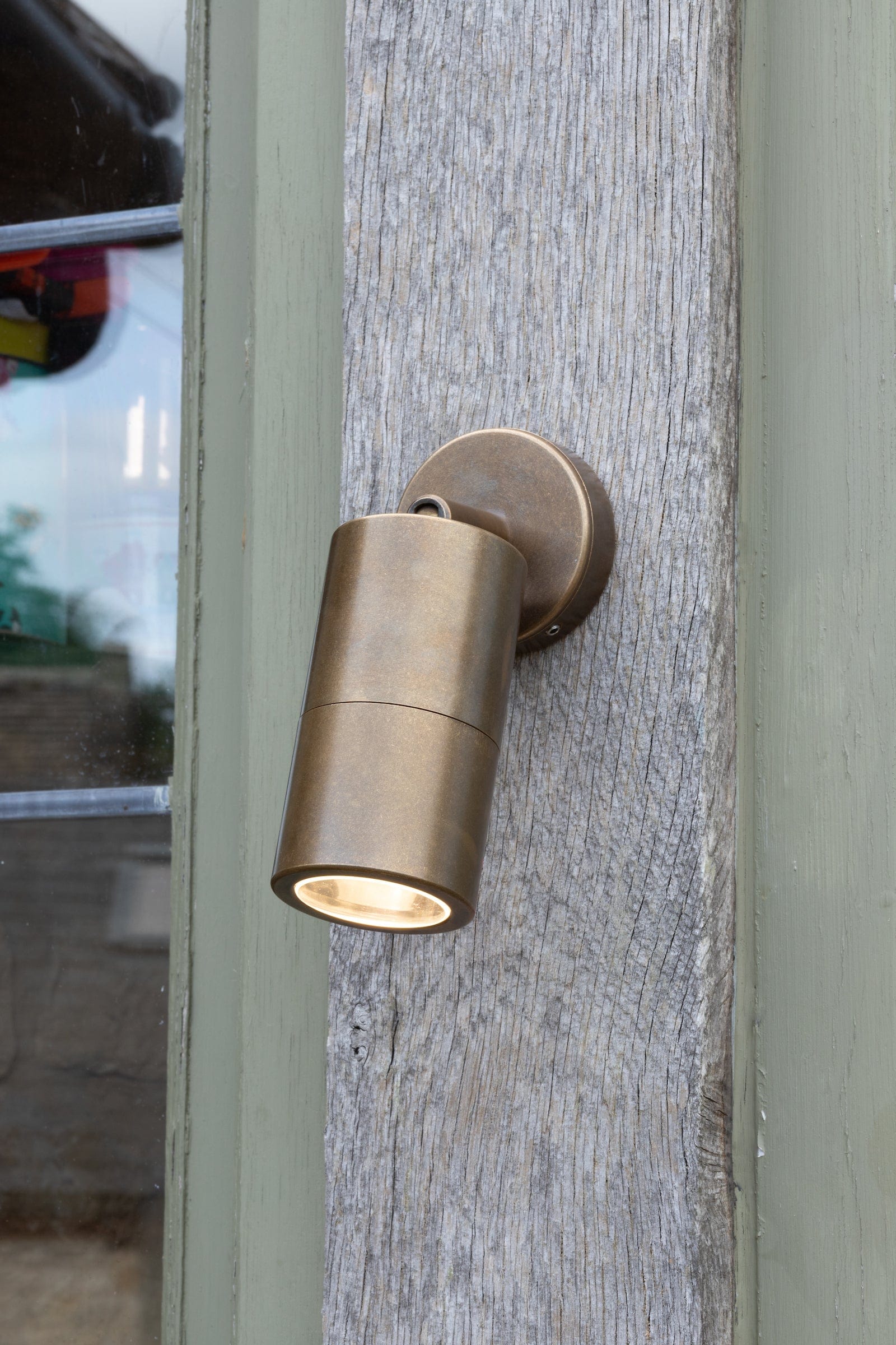 dar lighting Ortega Outdoor Single Spotlight Natural Brass IP65 ORT0775